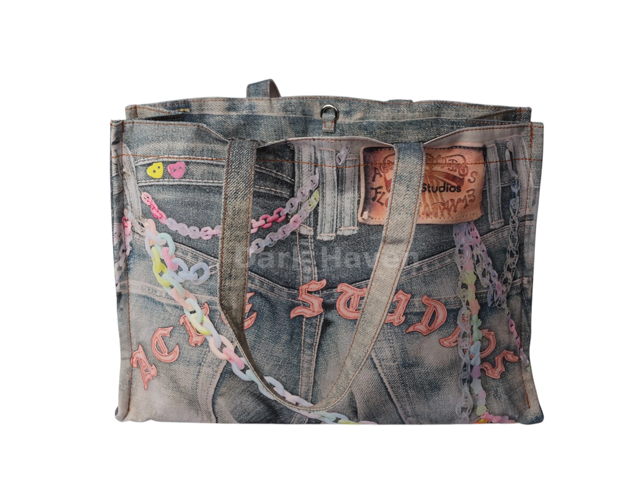 Trompe L'Oeil Denim Print Tote Bag