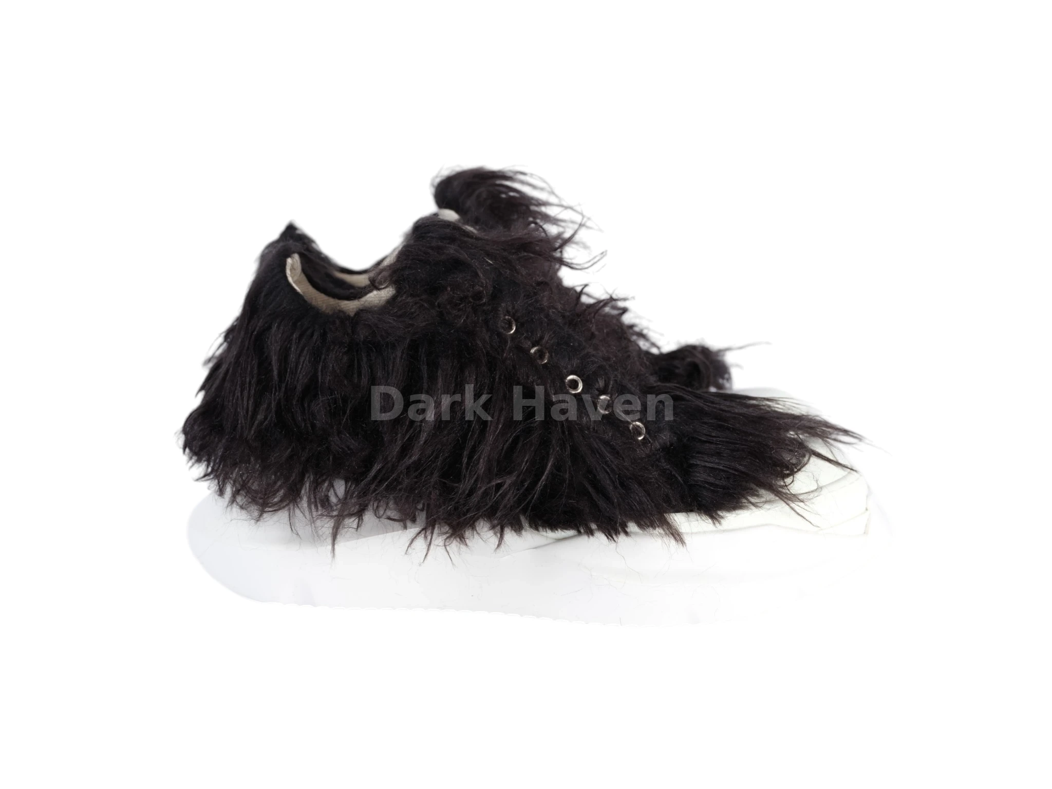 Abstract Fur Yeti Black Low Sneakers