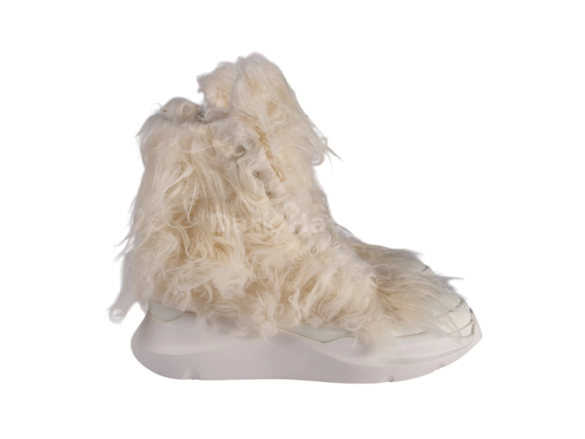 Abstract Yeti Fur Beige High Snekaers