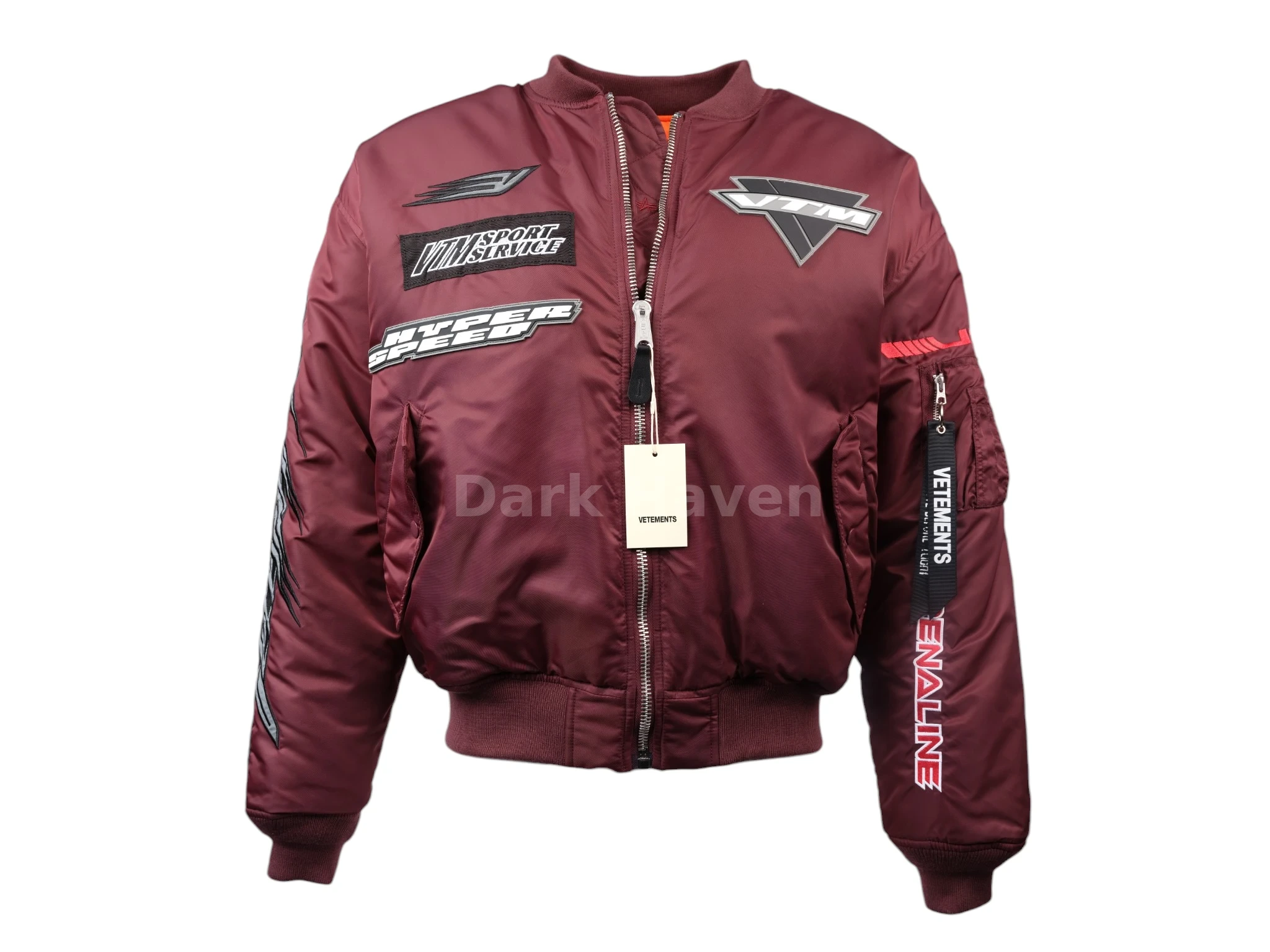 Alpha Industries Racing Patch Bomber Jacket Burgundy