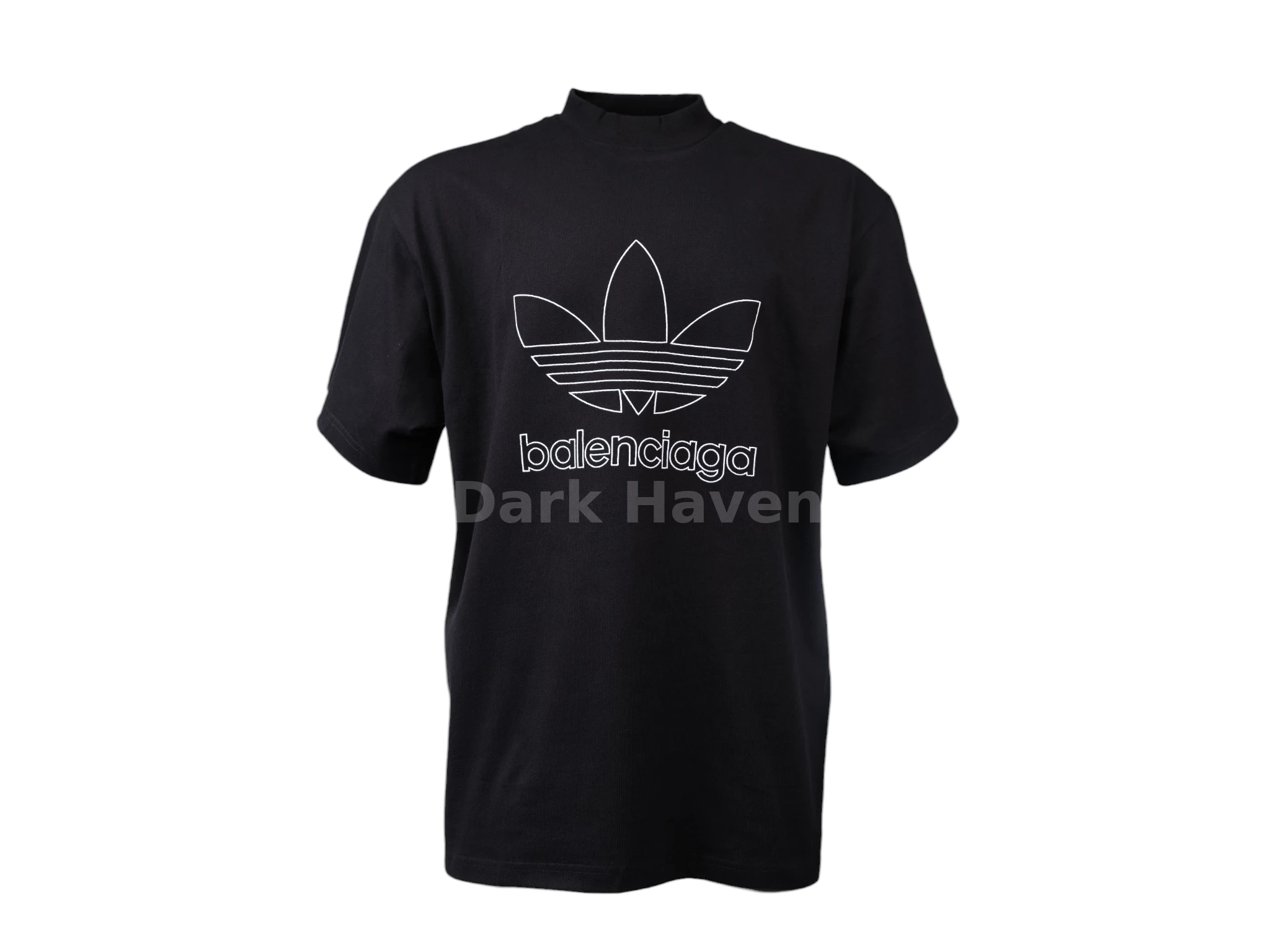 Trefoil Outline Oversized T-Shirt Black