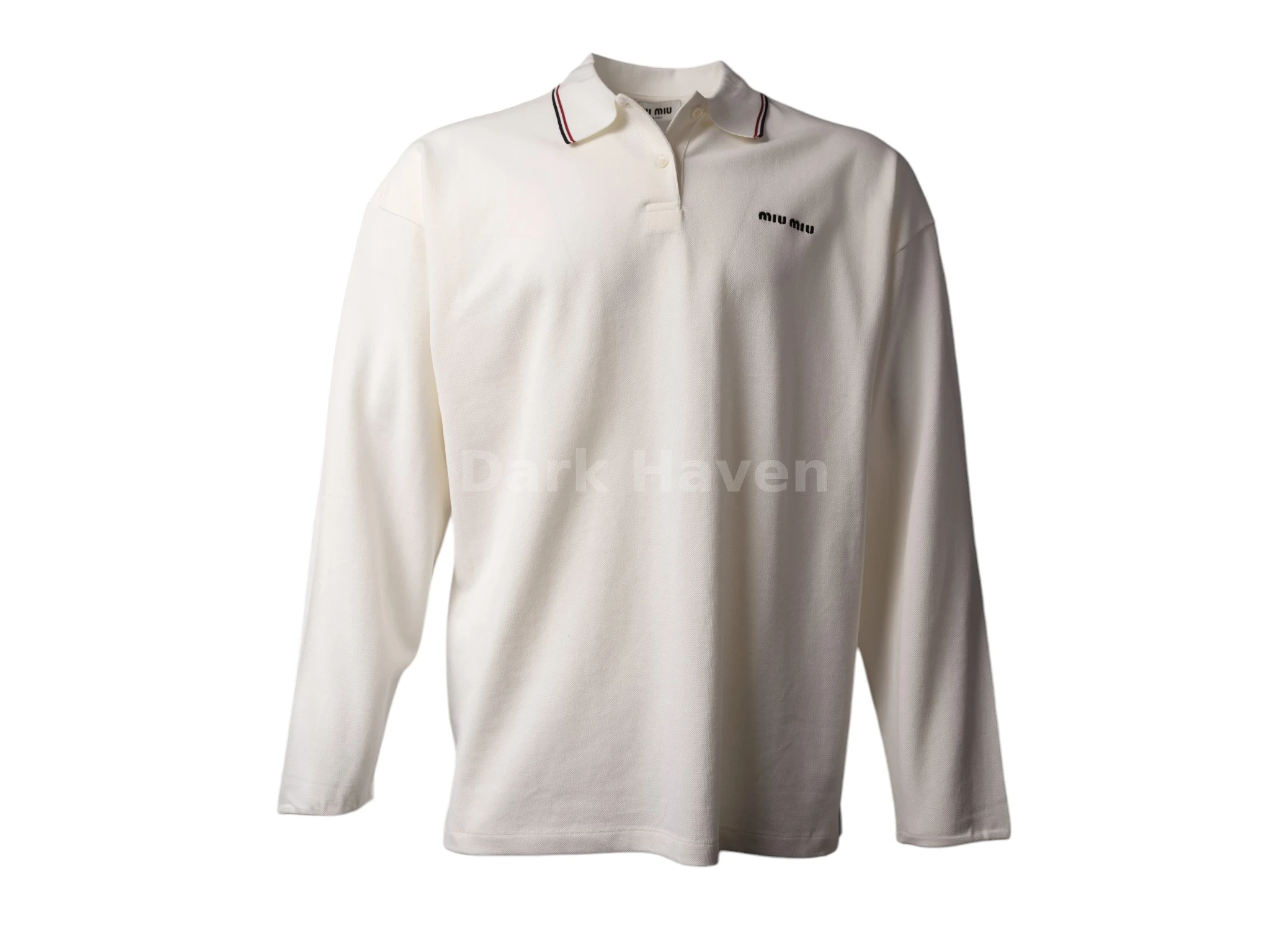 Logo Long Sleeve Polo Cream