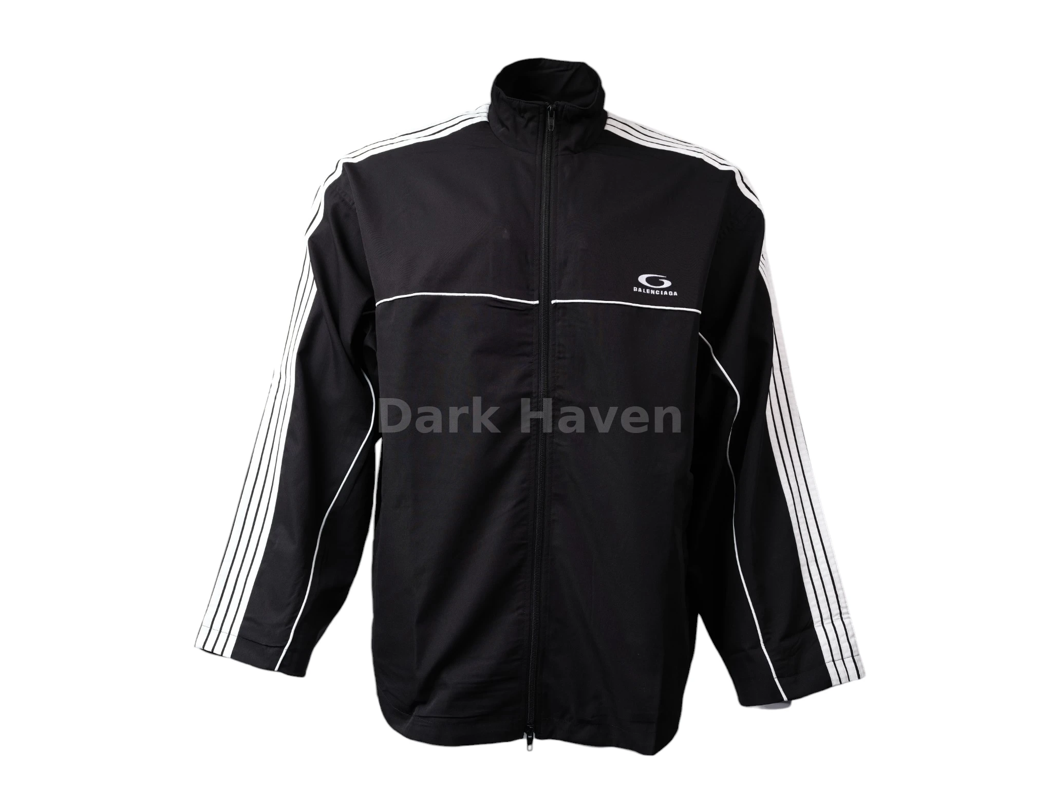 Oversized Striped Logo-Embroidered Recycled-Shell Track Jacket