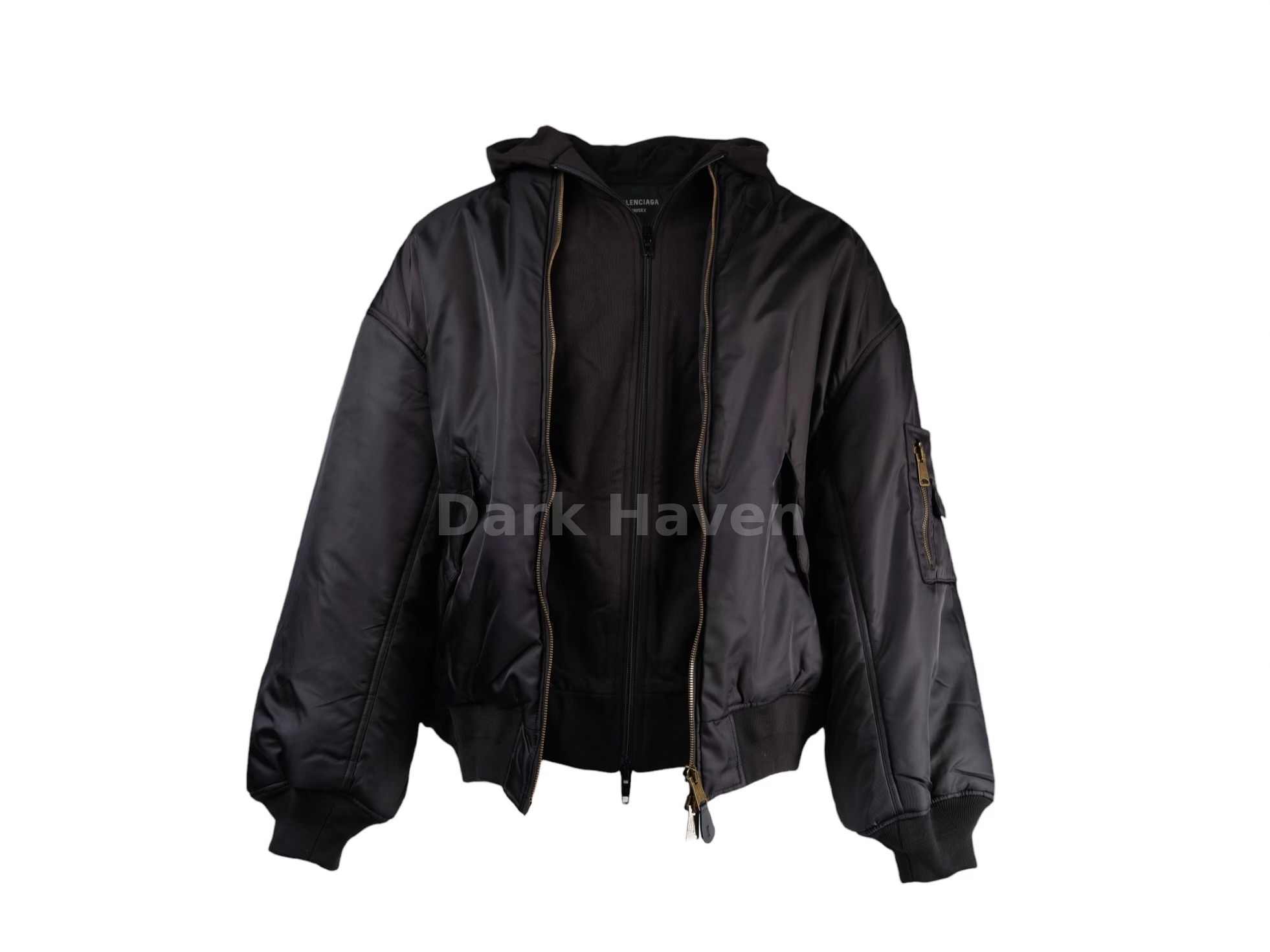 Paris All In Bomber Hooded Jacket Black