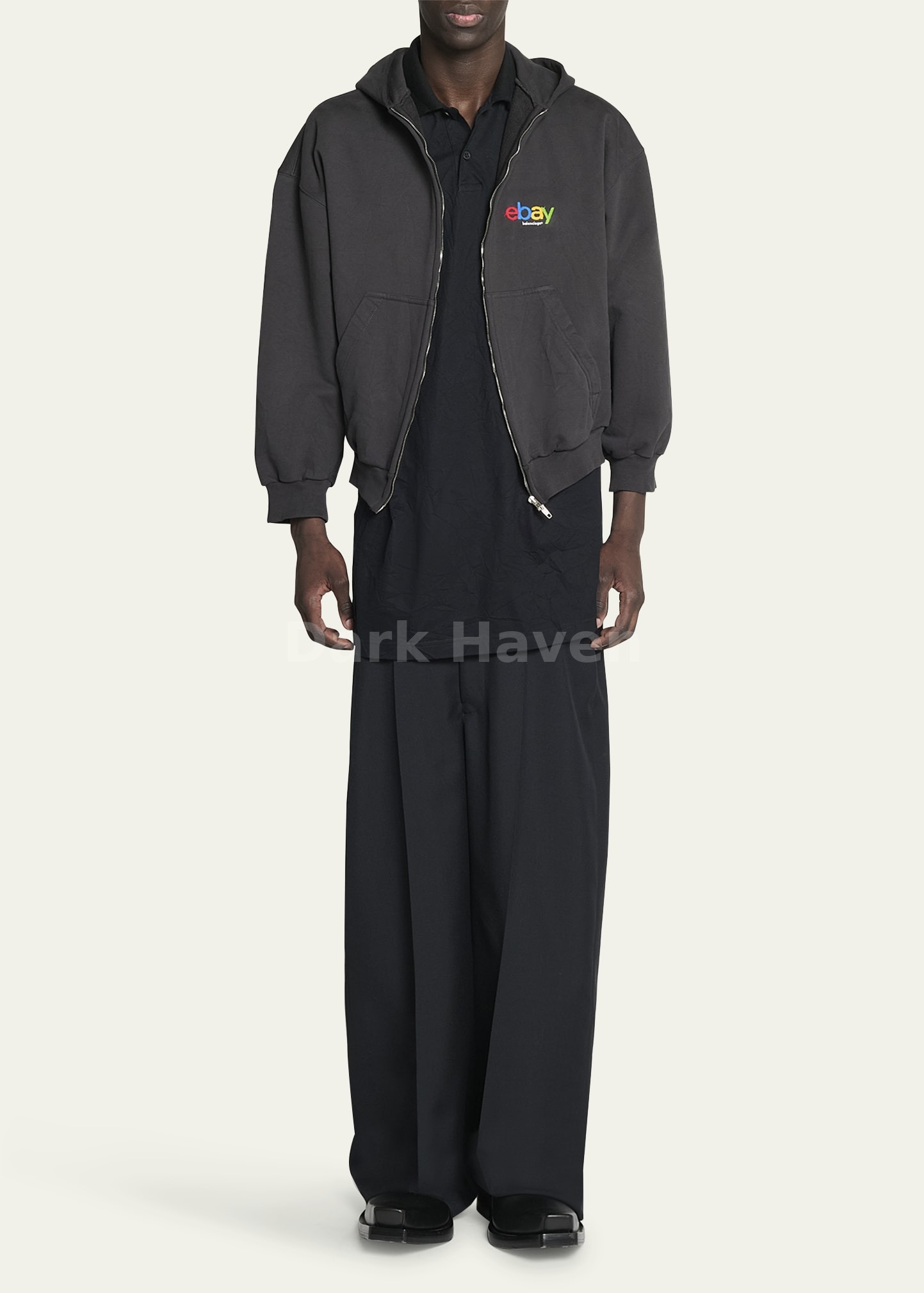 Ebay Washed Terry Zip Up Hoodie