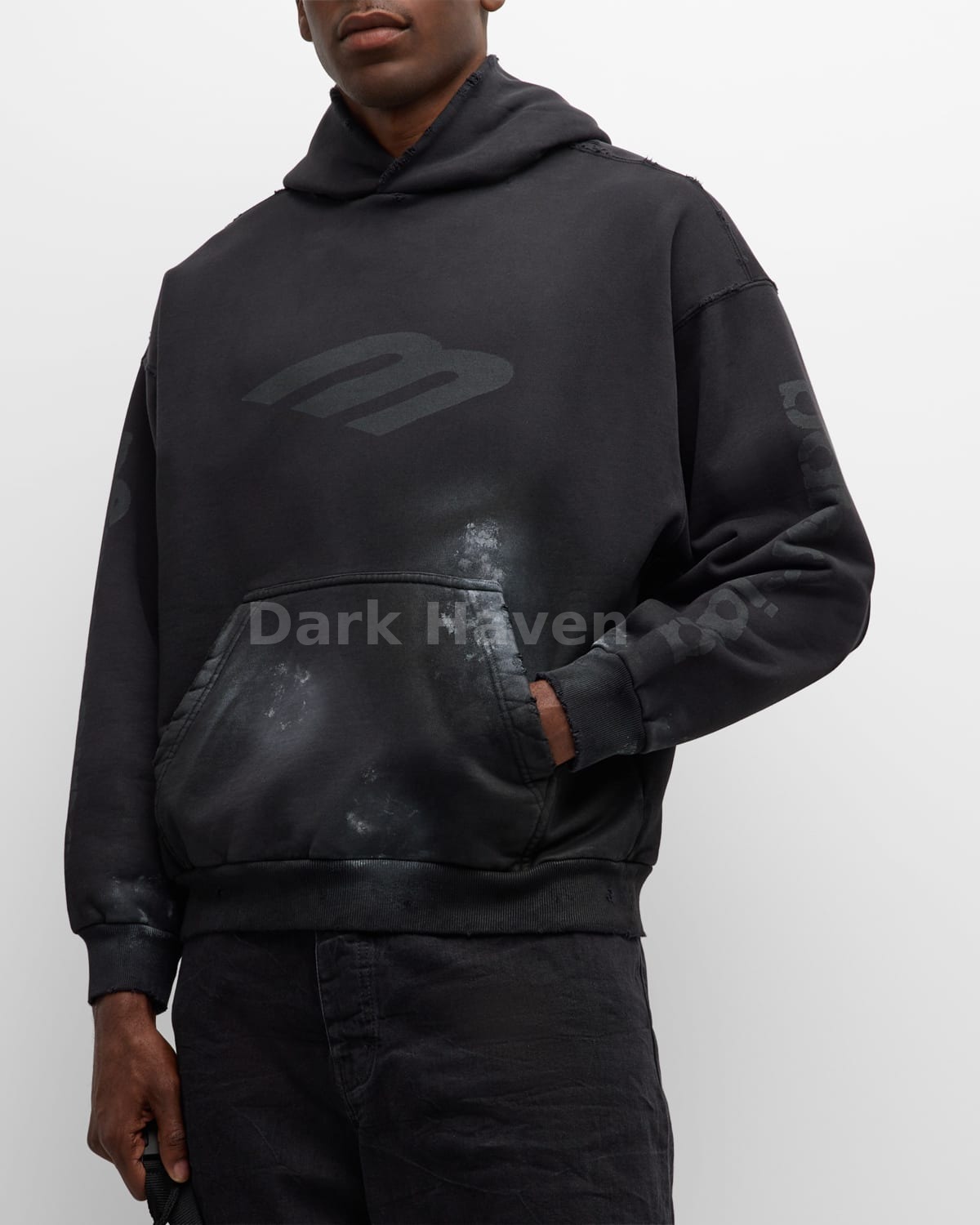 3B Stencil Hoodie In Black