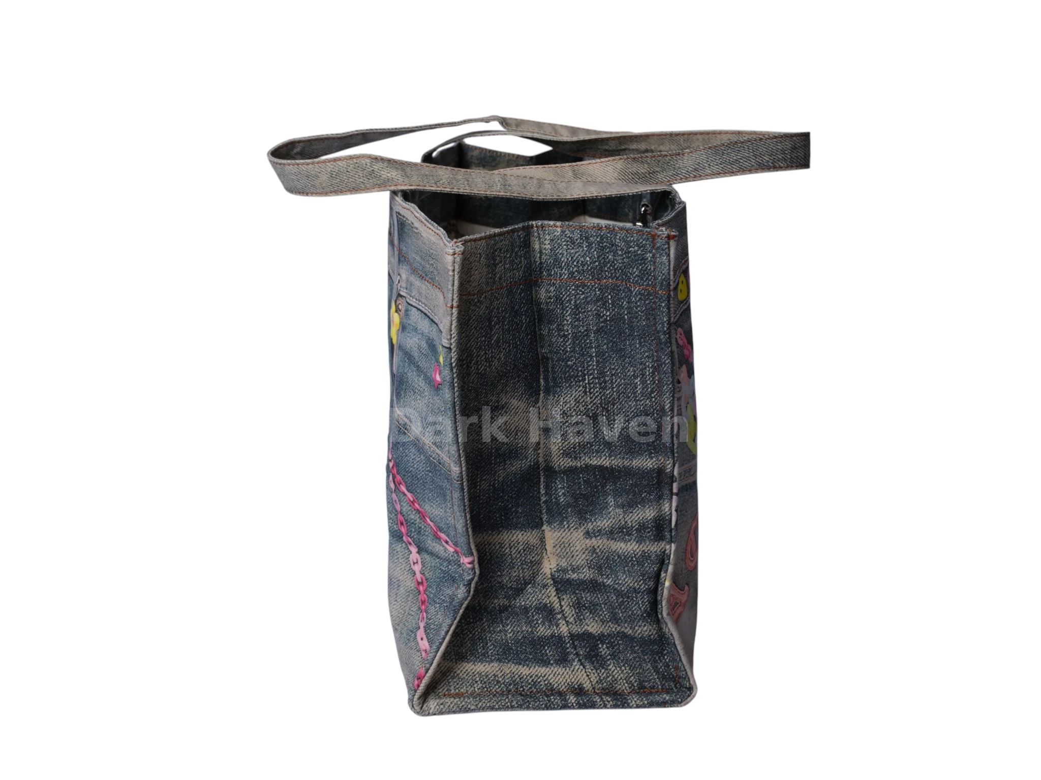 Trompe L'Oeil Denim Print Tote Bag