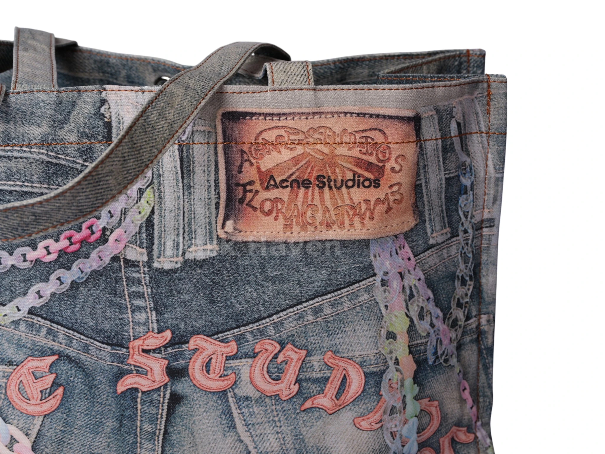 Trompe L'Oeil Denim Print Tote Bag