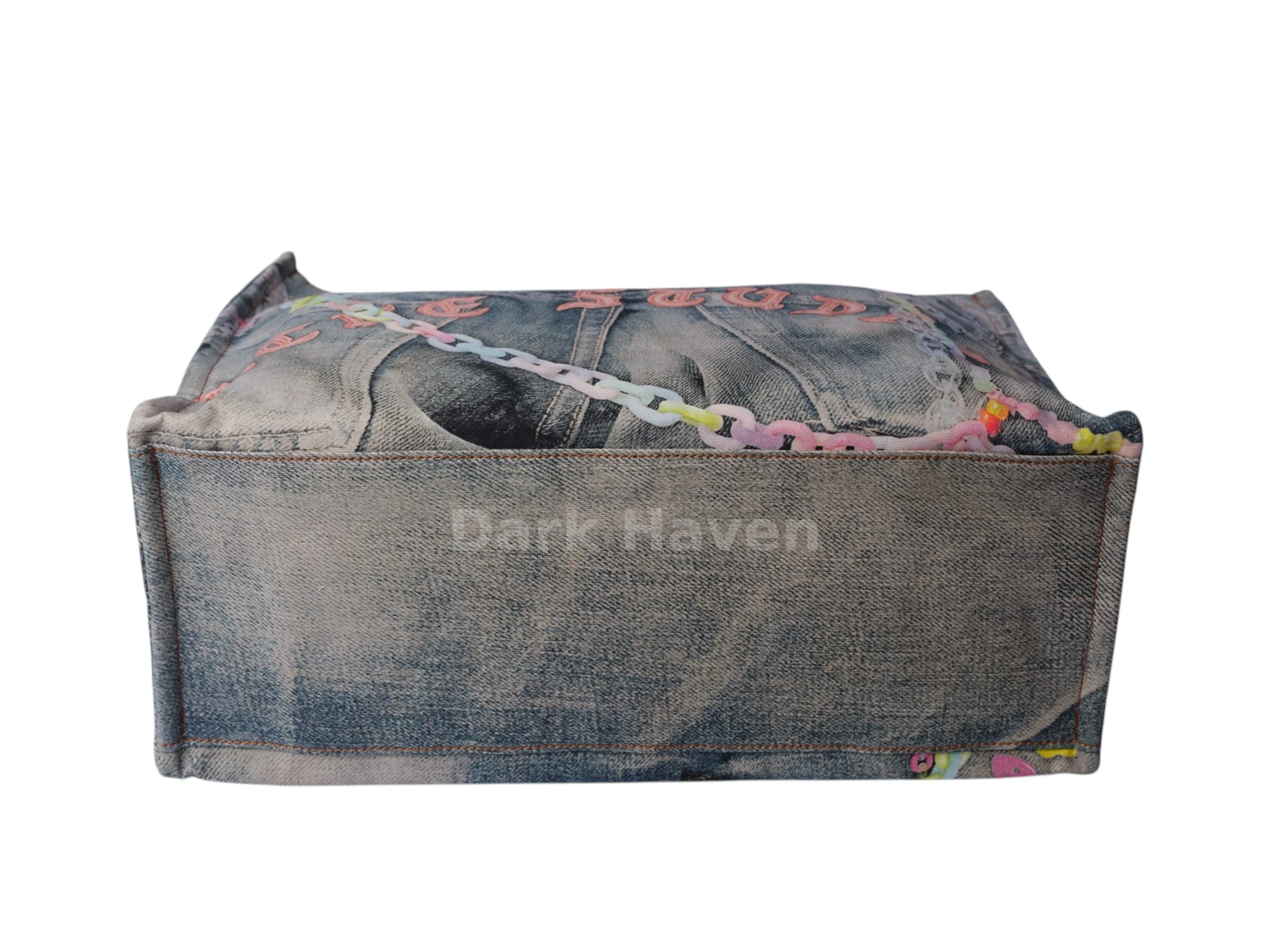 Trompe L'Oeil Denim Print Tote Bag