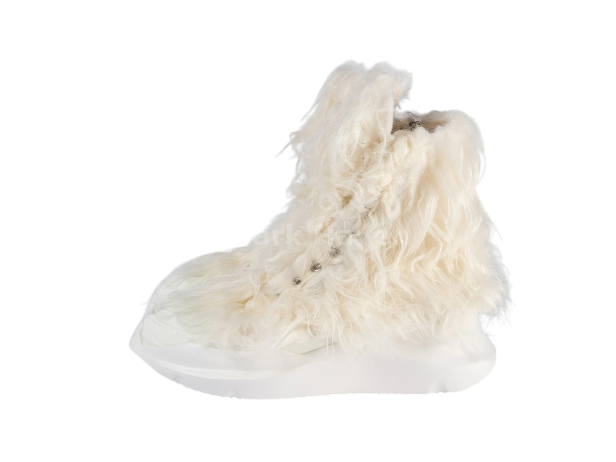 Abstract Yeti Fur Beige High Snekaers