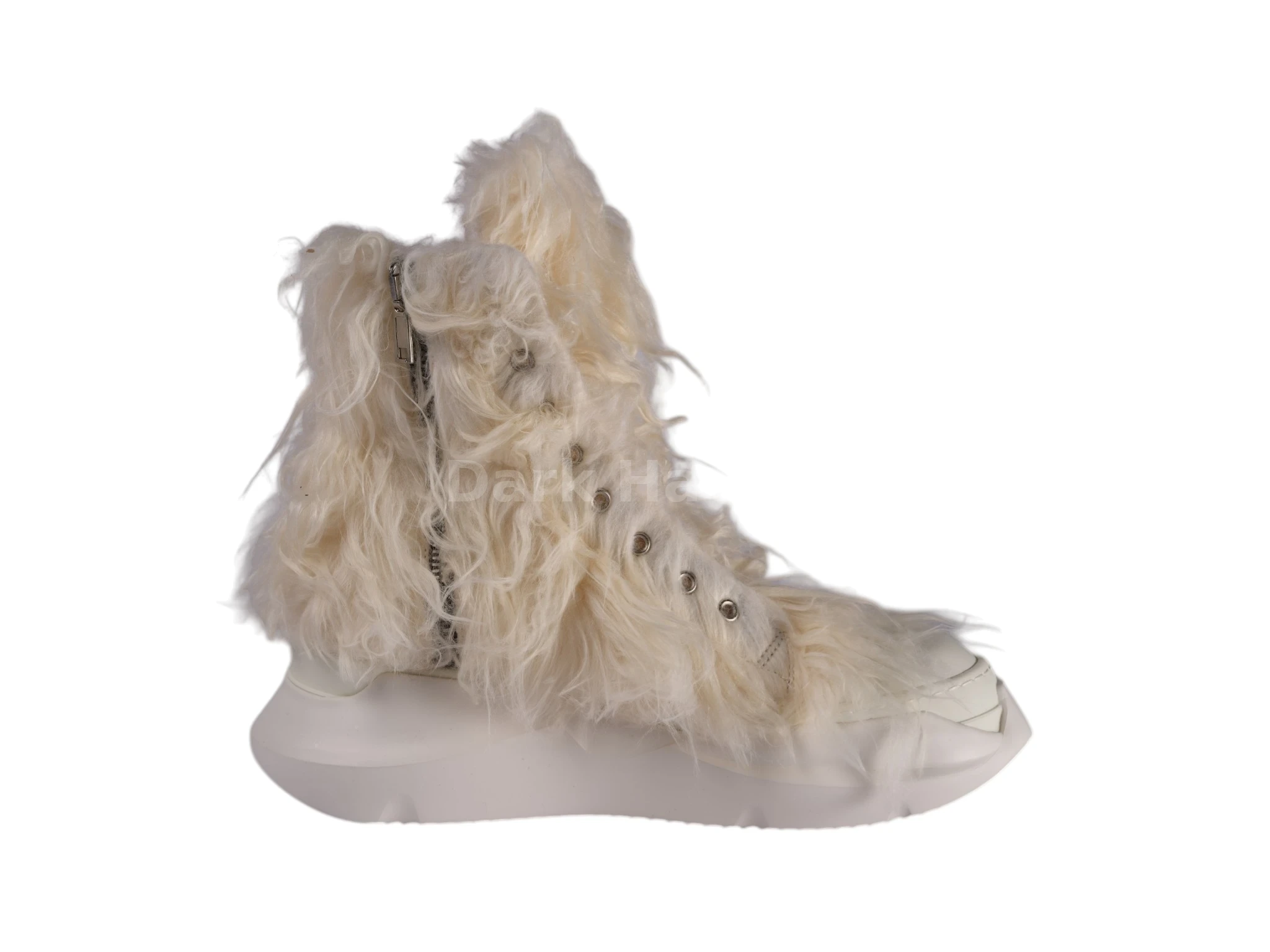Abstract Yeti Fur Beige High Snekaers