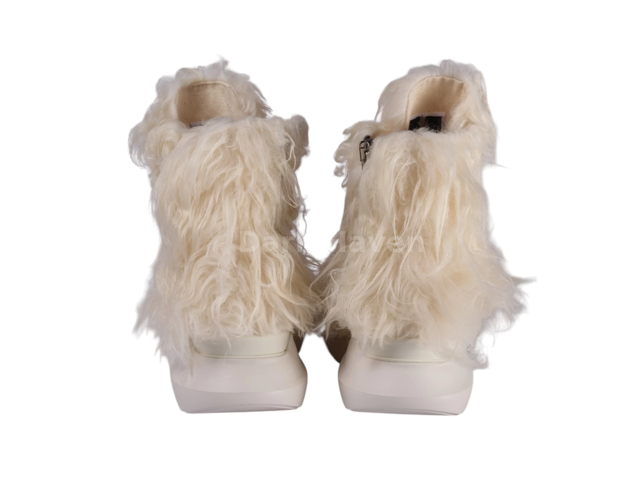 Abstract Yeti Fur Beige High Snekaers