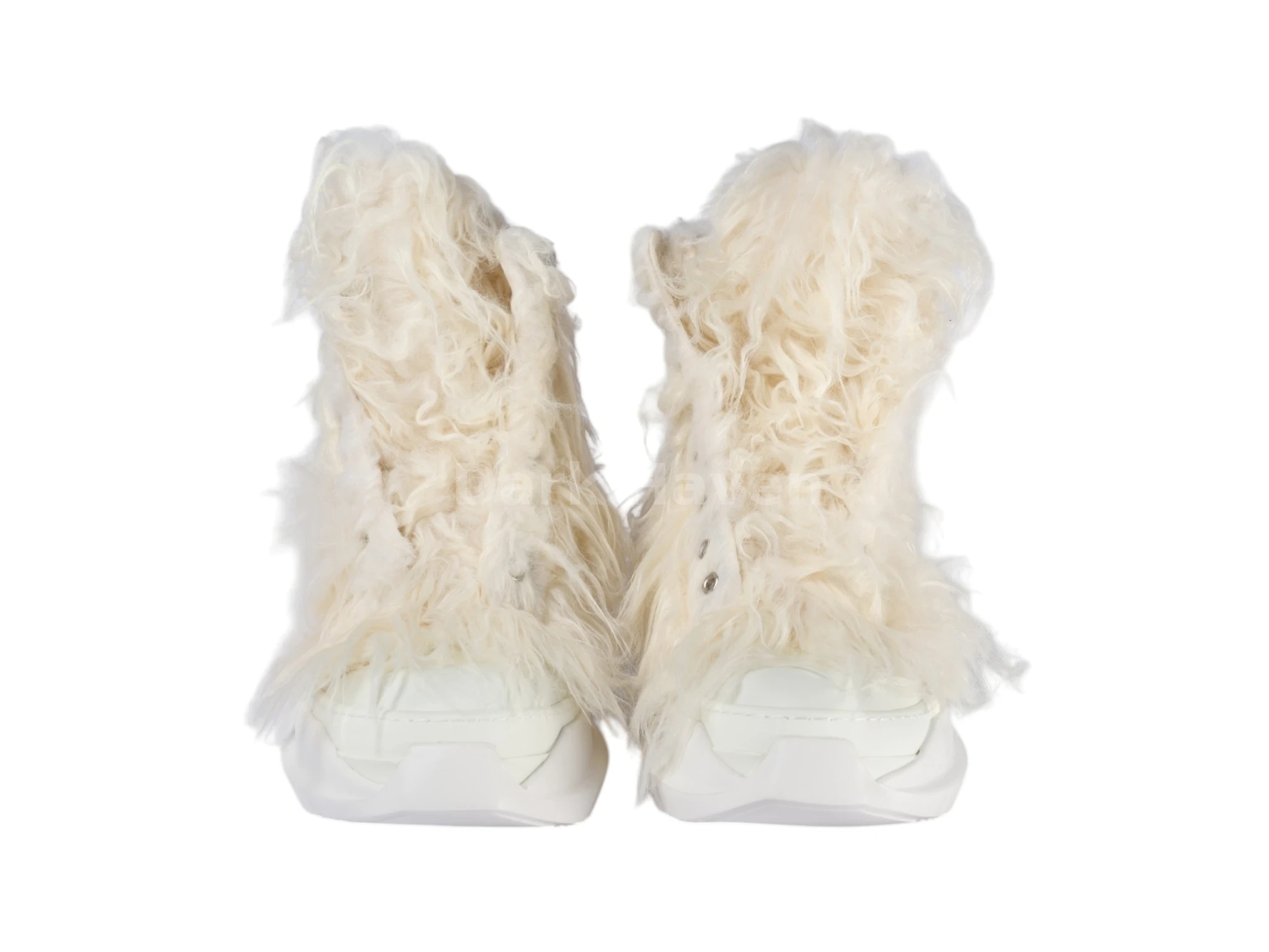 Abstract Yeti Fur Beige High Snekaers
