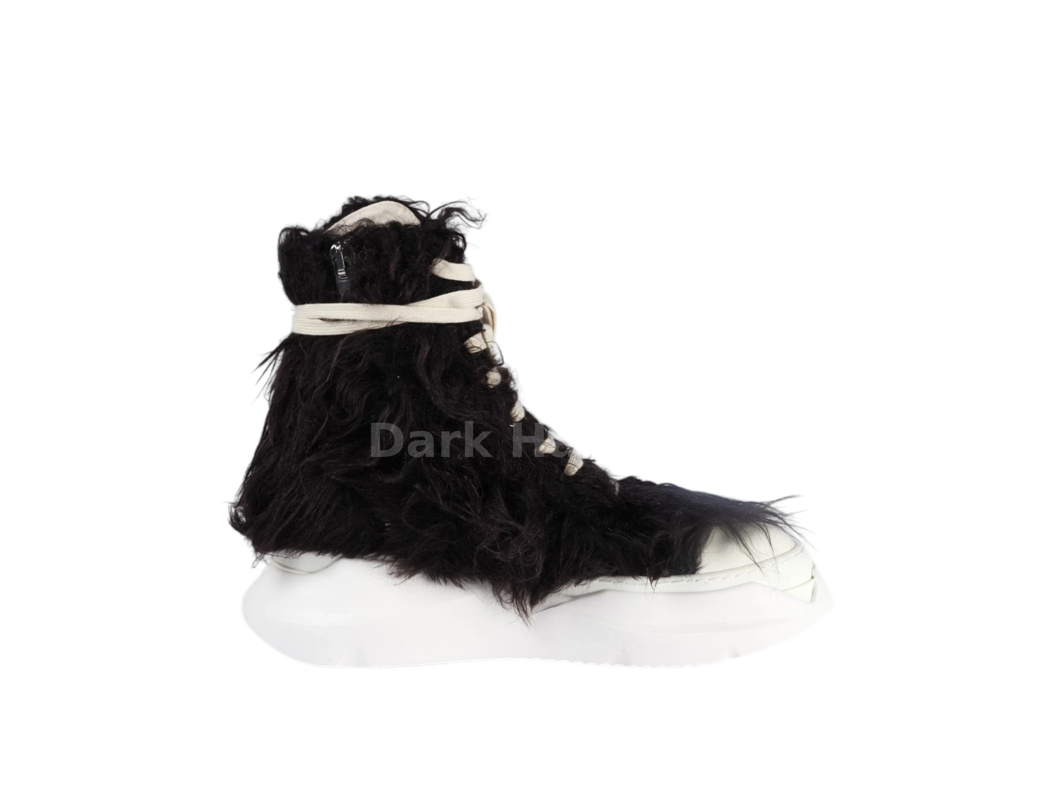 Abstract Fur Yeti Black High Sneakers