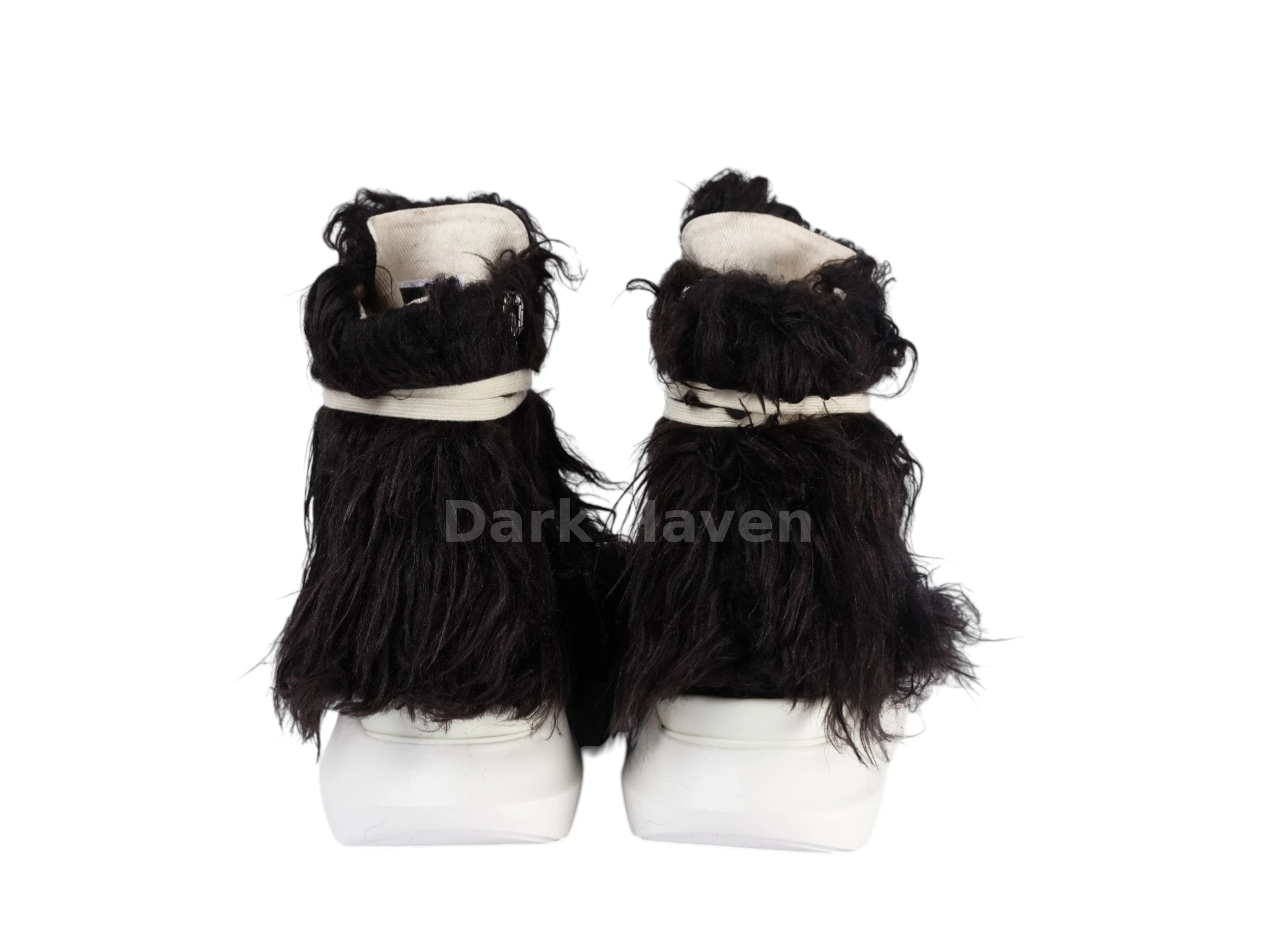 Abstract Fur Yeti Black High Sneakers