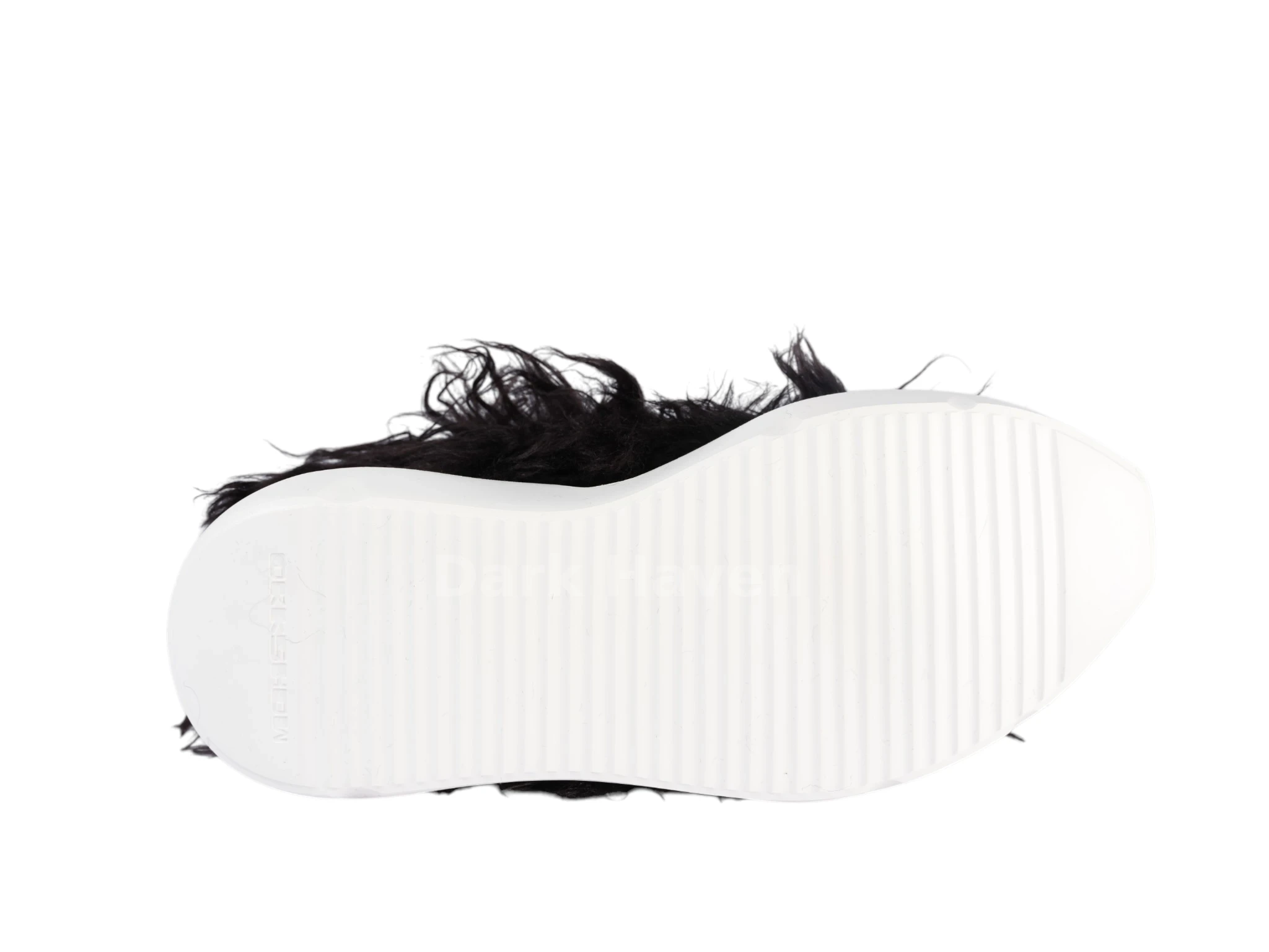 Abstract Fur Yeti Black High Sneakers