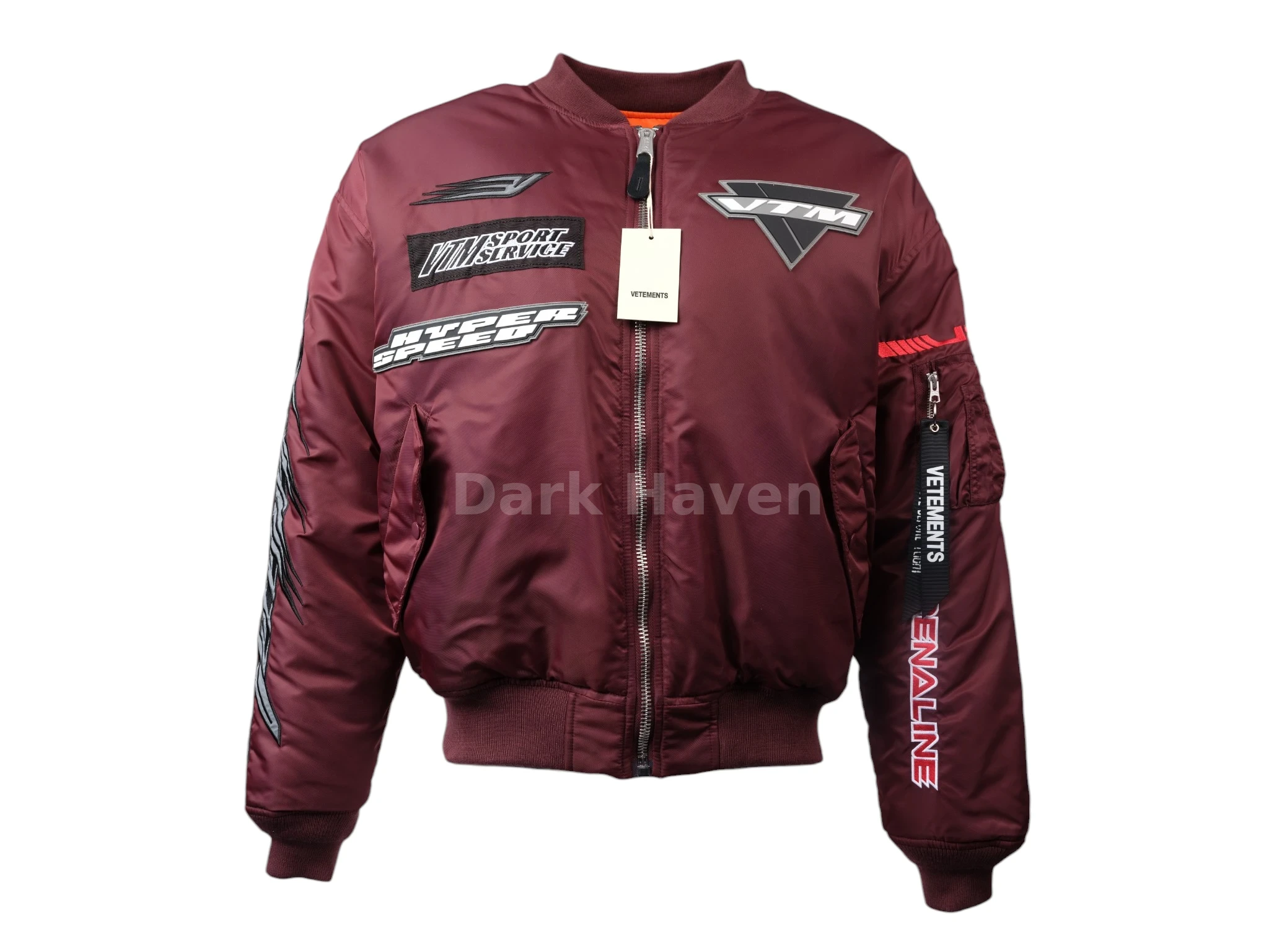 Alpha Industries Racing Patch Bomber Jacket Burgundy