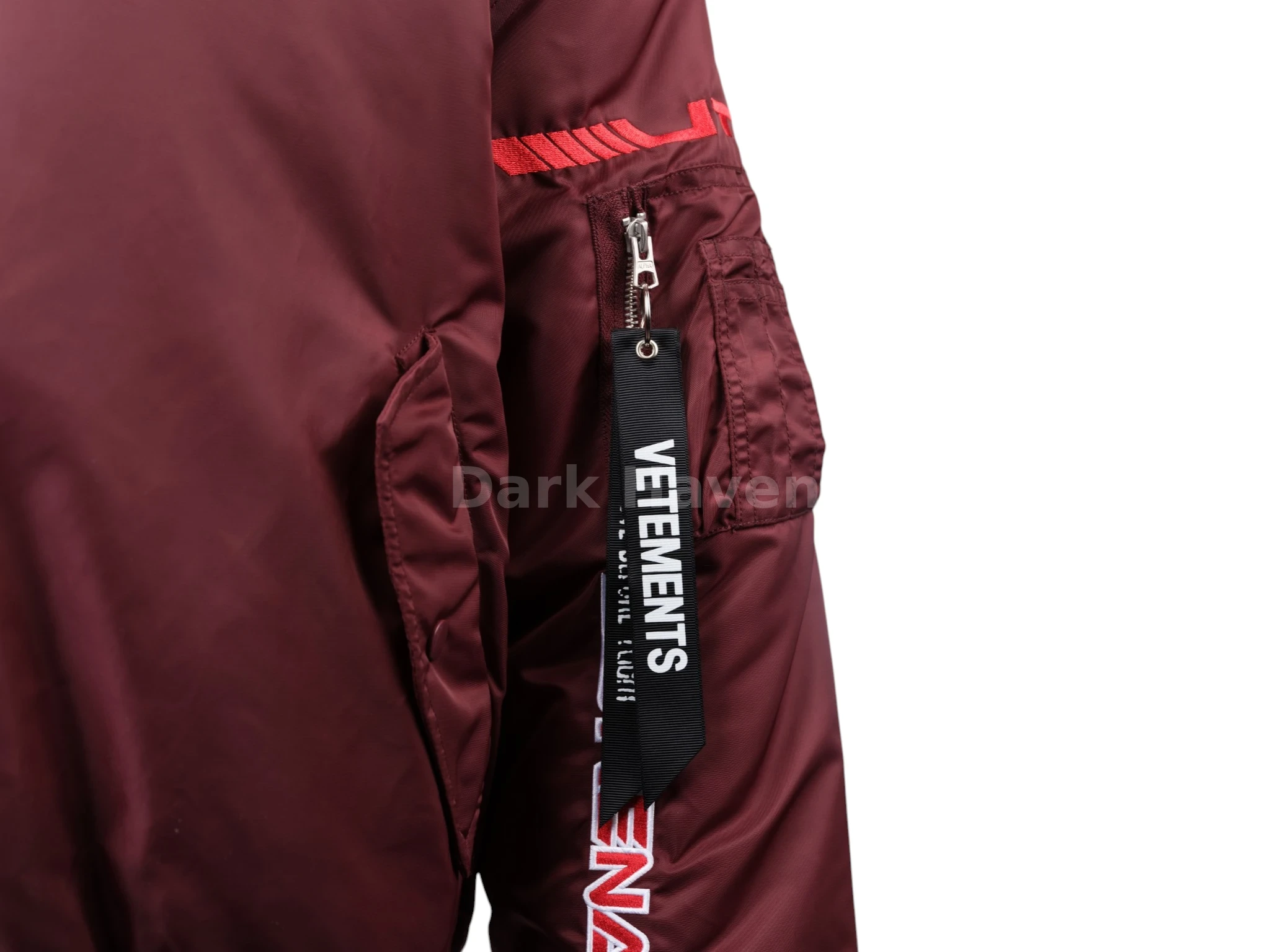 Alpha Industries Racing Patch Bomber Jacket Burgundy
