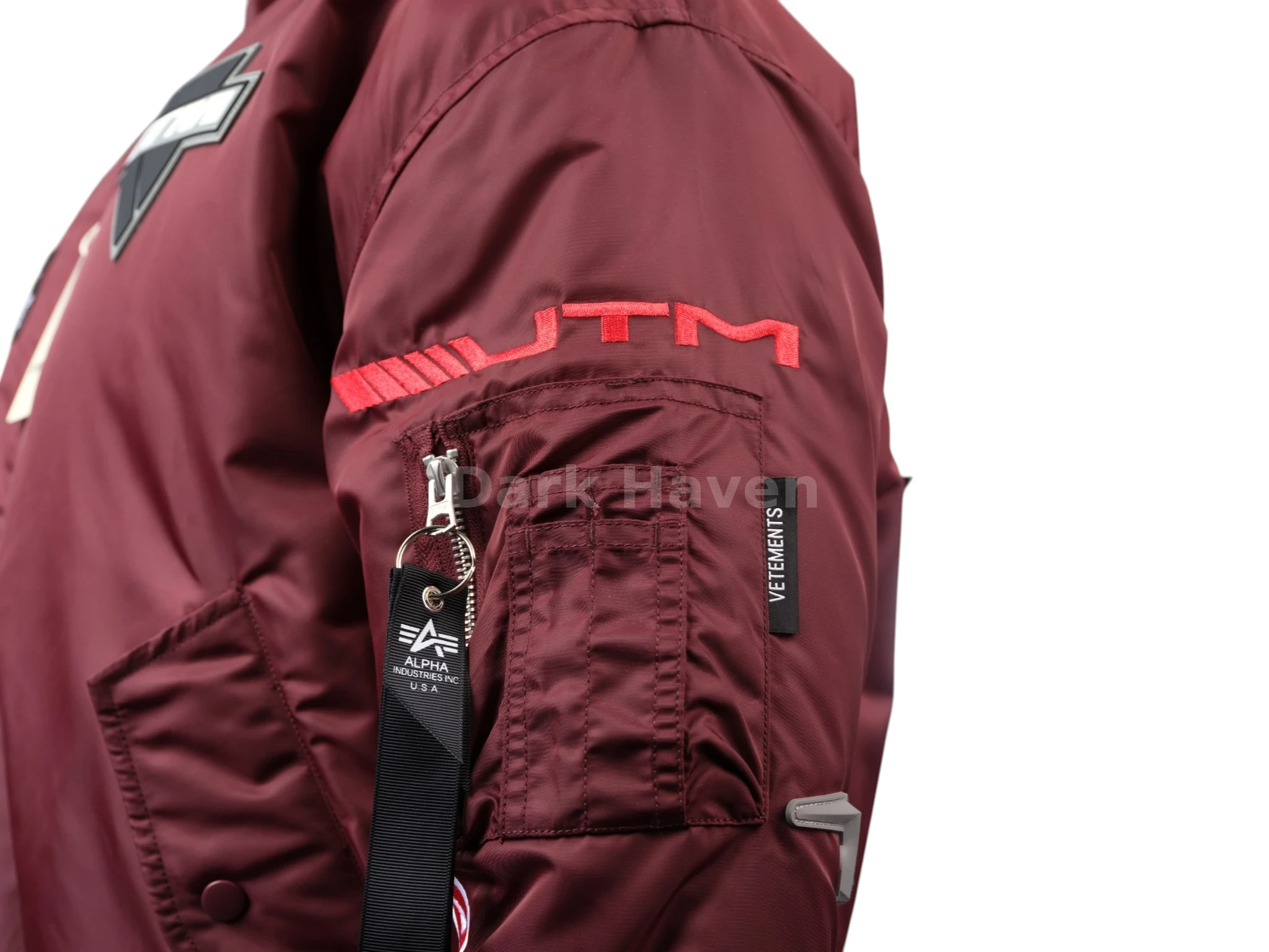 Alpha Industries Racing Patch Bomber Jacket Burgundy