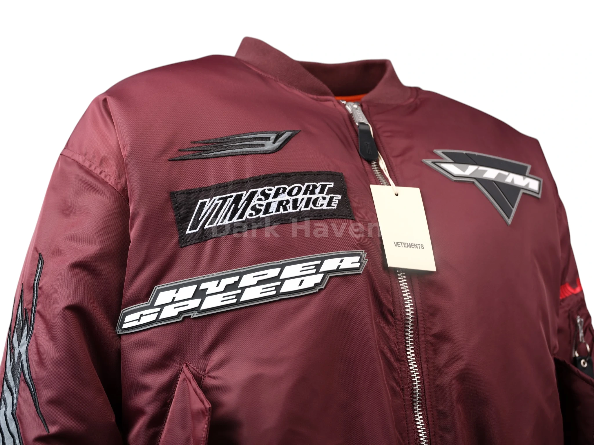 Alpha Industries Racing Patch Bomber Jacket Burgundy