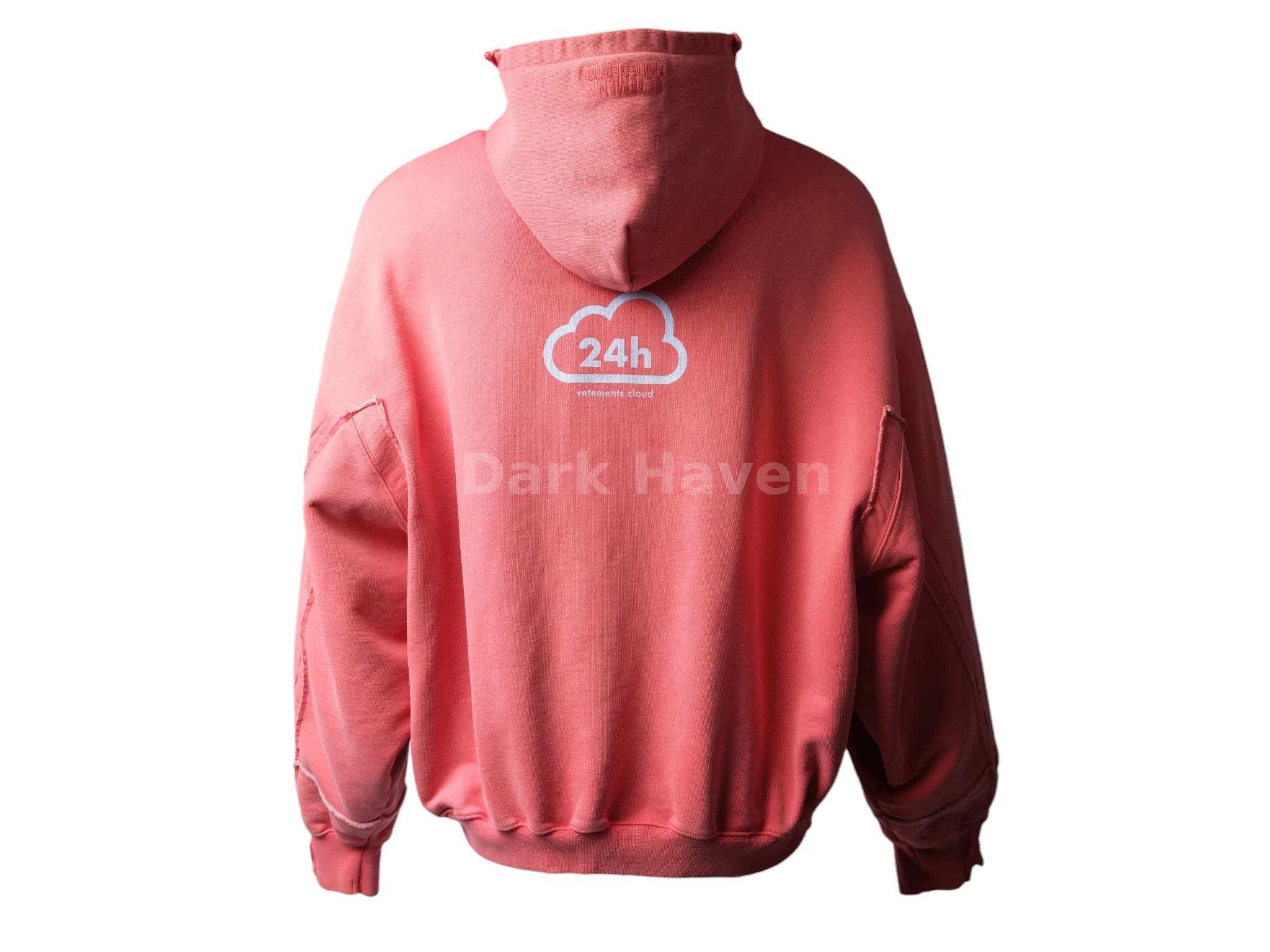 Online Cloud Print Zip-Up Hoodie Coral/Faded Red