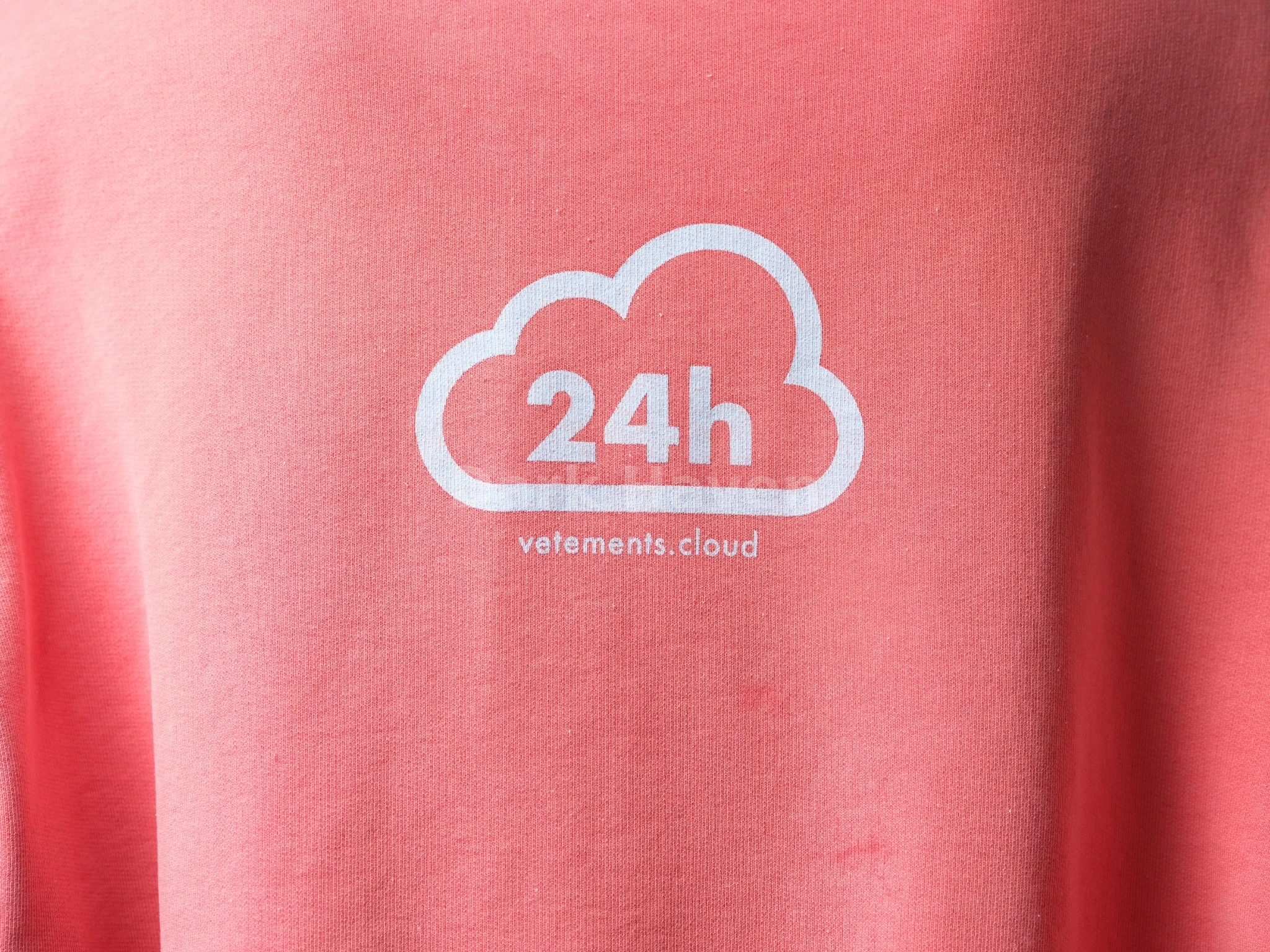 Online Cloud Print Zip-Up Hoodie Coral/Faded Red