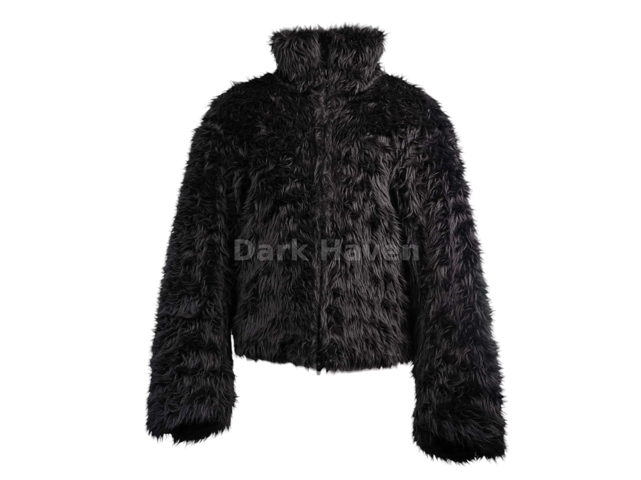 Shaggy Faux-Fur Zip-Up Jacket