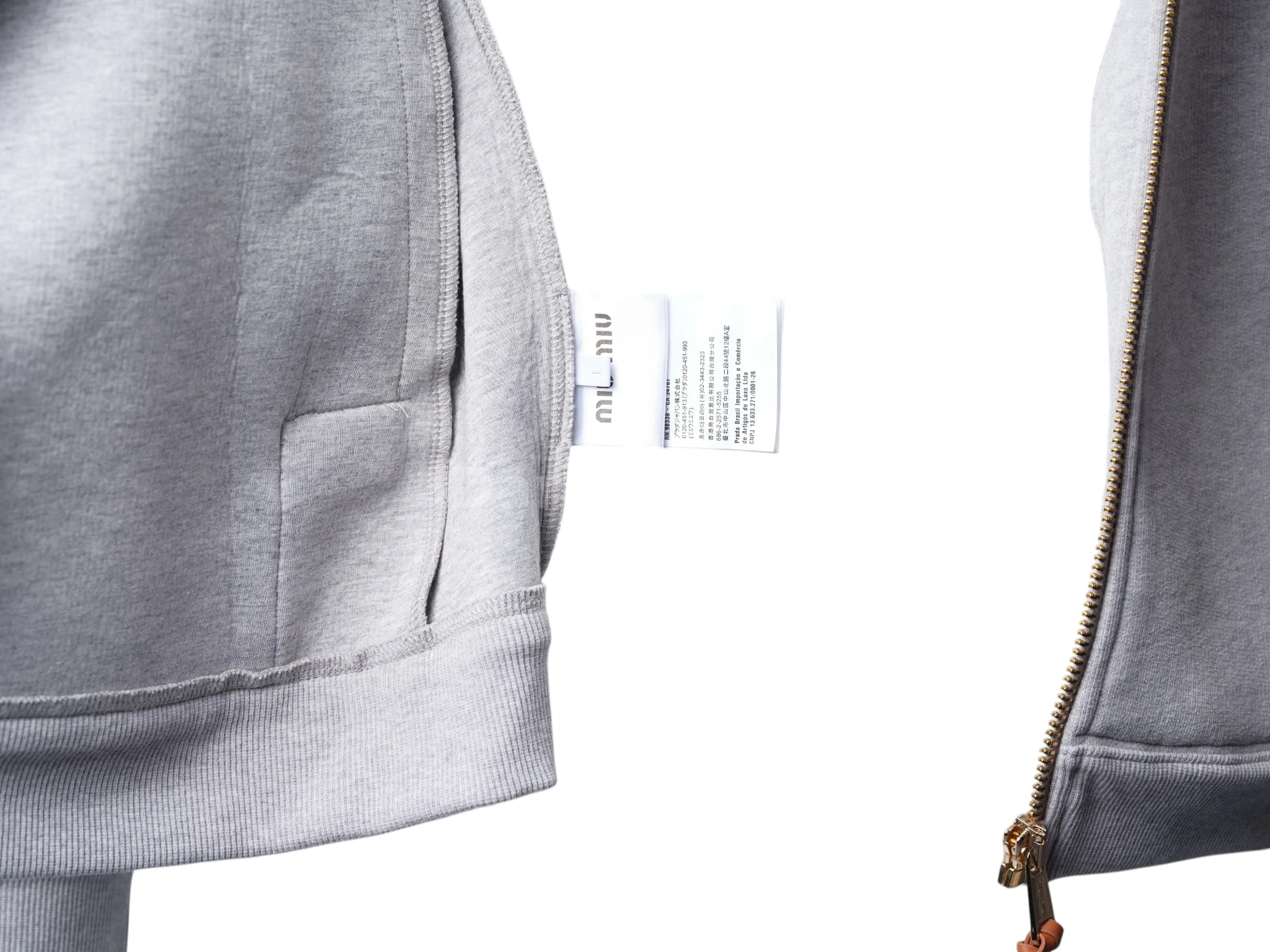 Logo-Embroidered Zip-Up Cashmere/Cotton Jacket