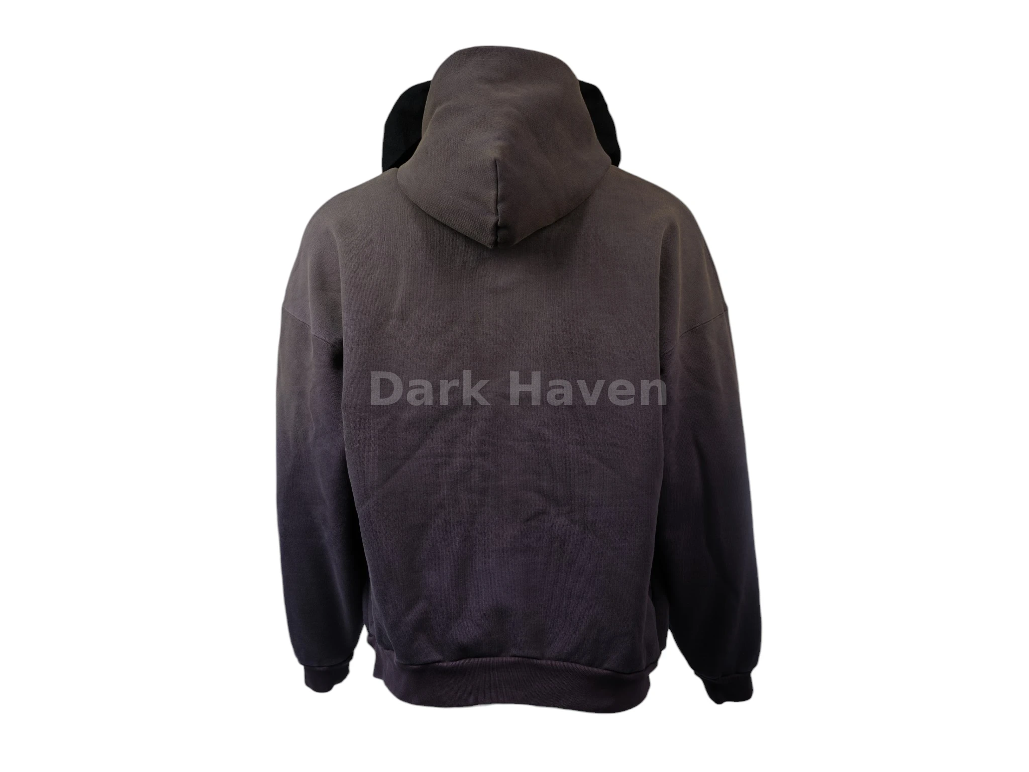 Scarf-Detail Zip-Up Hoodie Faded Black