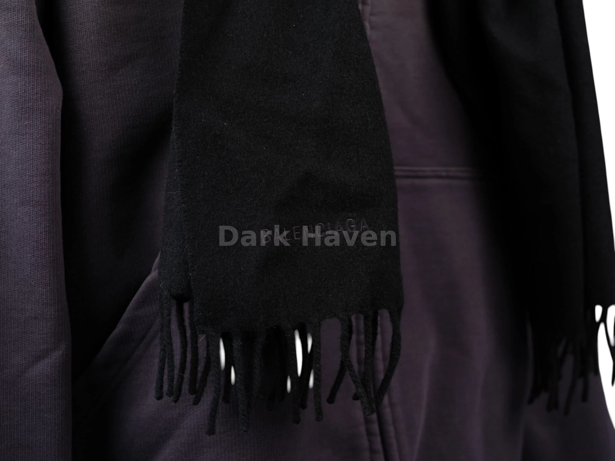 Scarf-Detail Zip-Up Hoodie Faded Black