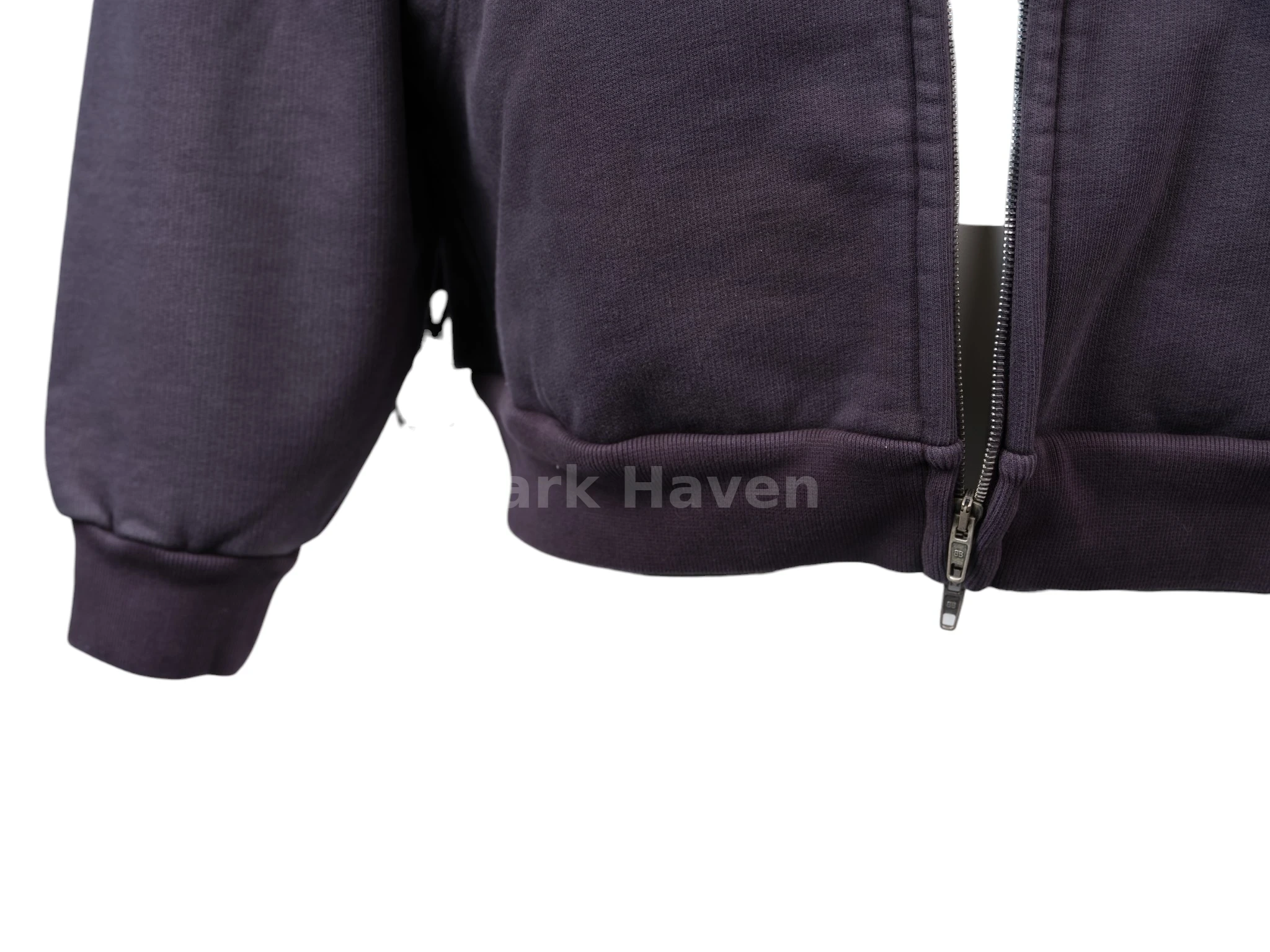 Scarf-Detail Zip-Up Hoodie Faded Black