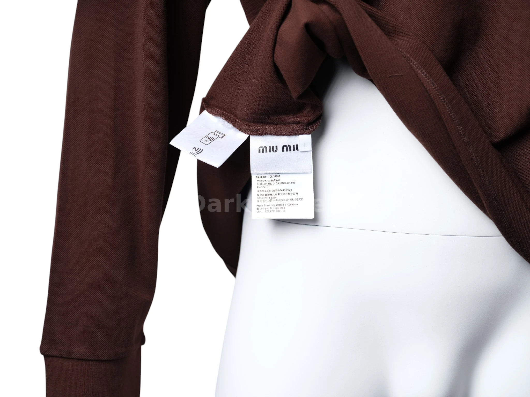 Cotton piqué polo shirt Brown