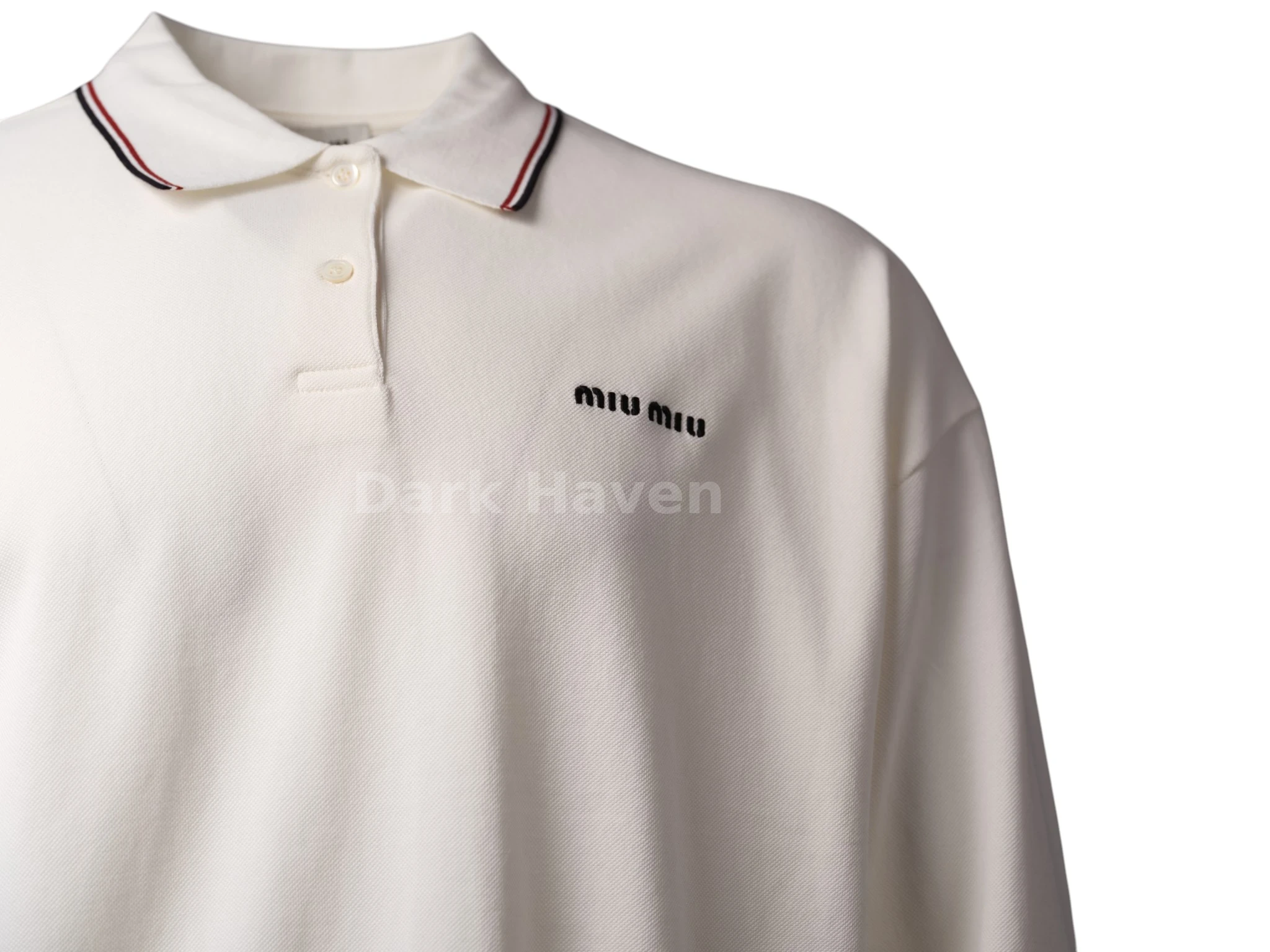 Logo Long Sleeve Polo Cream