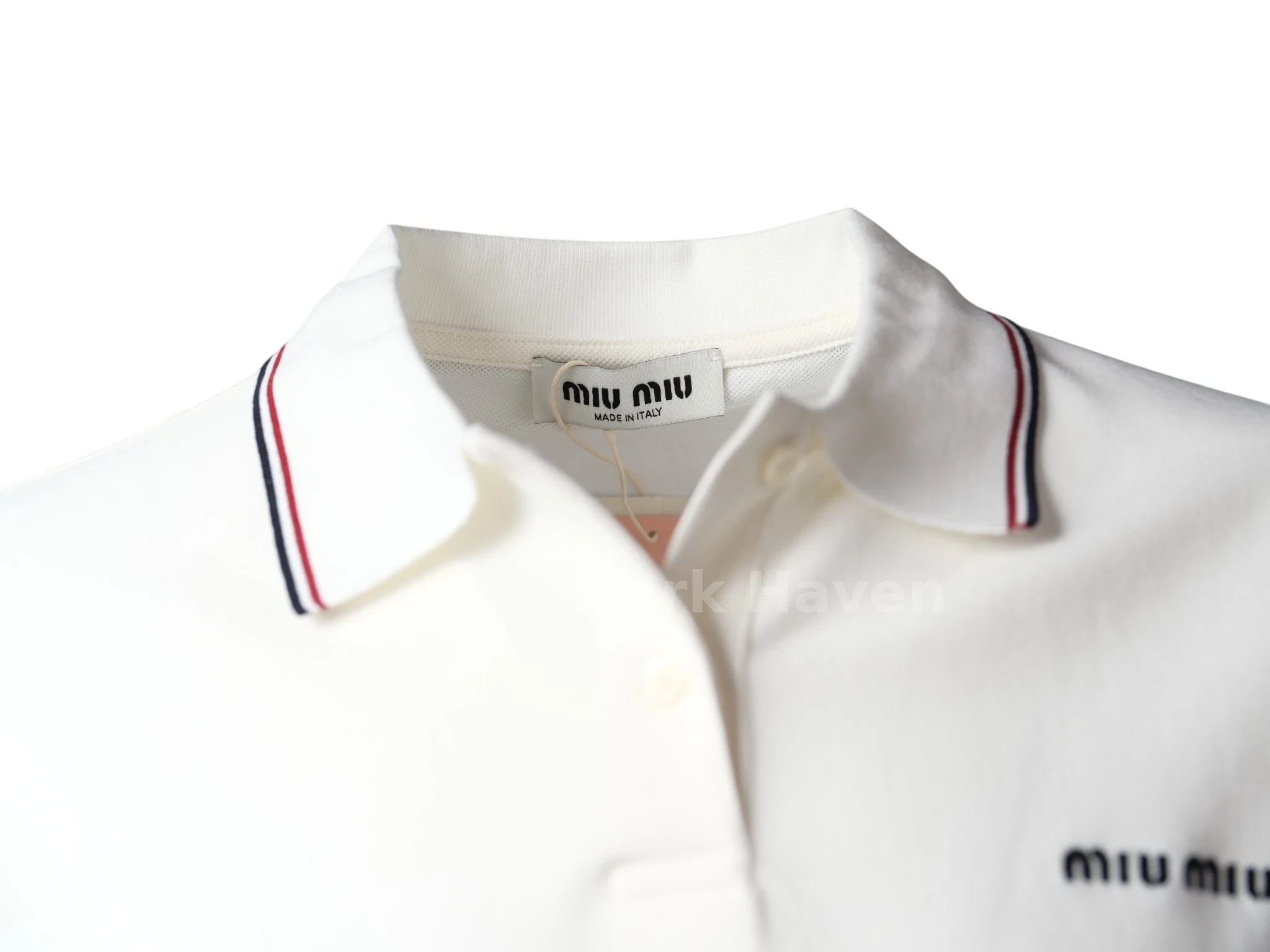 Logo Long Sleeve Polo Cream