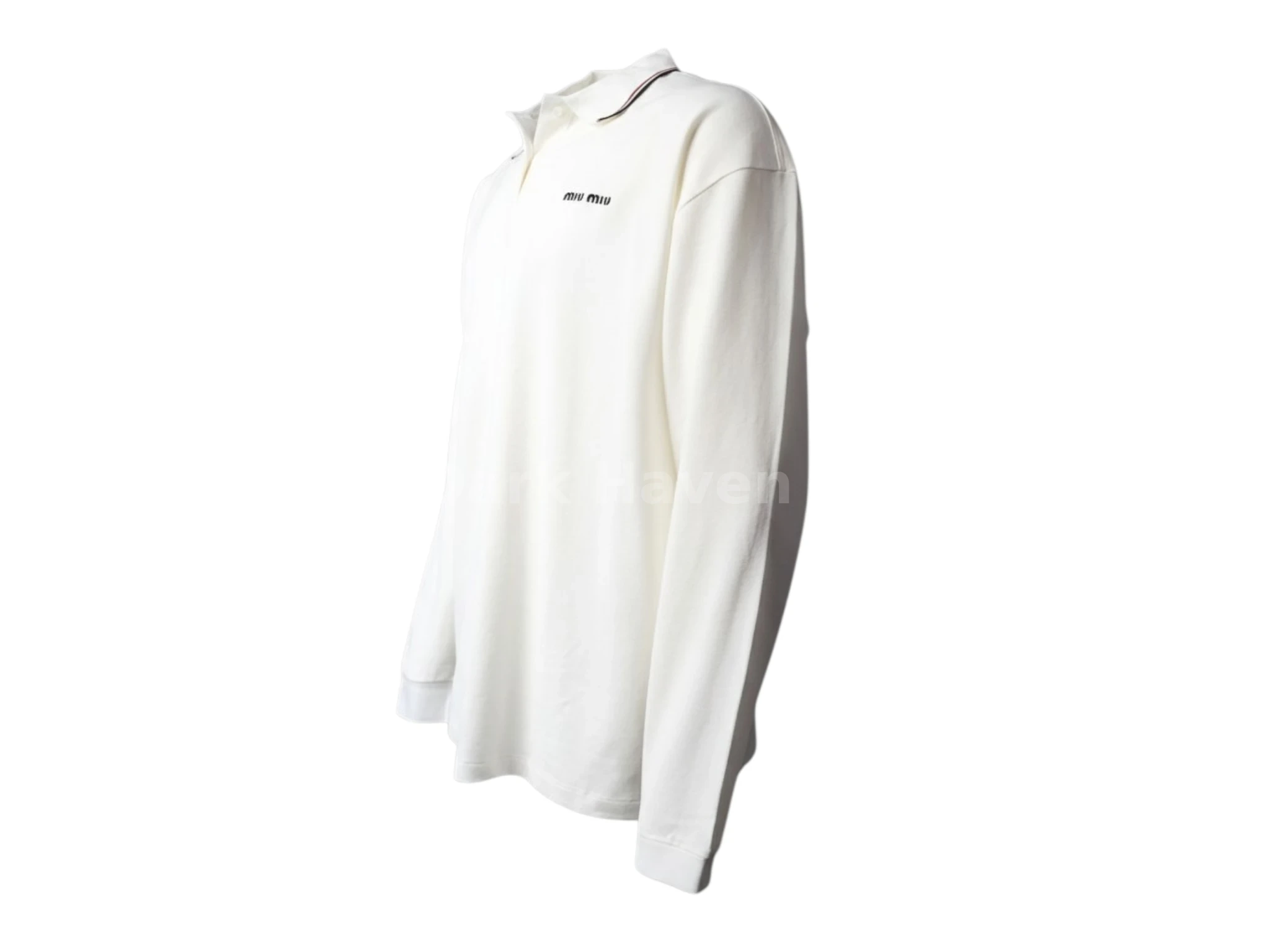 Logo Long Sleeve Polo Cream