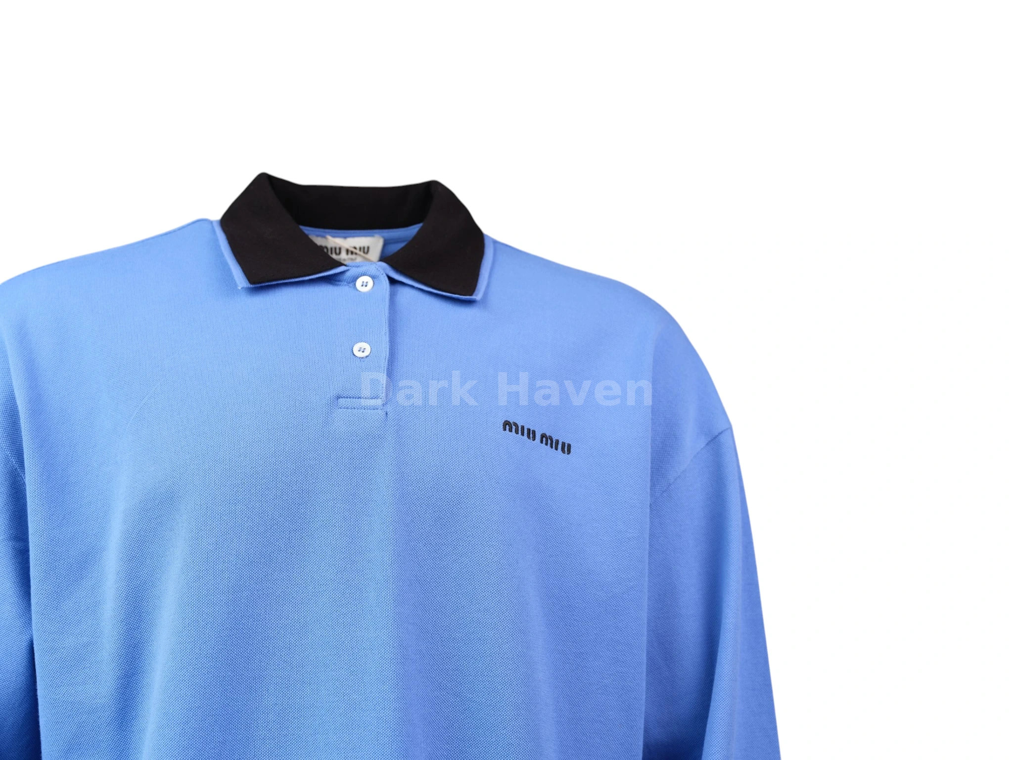 Logo Long Sleeve Polo Blue