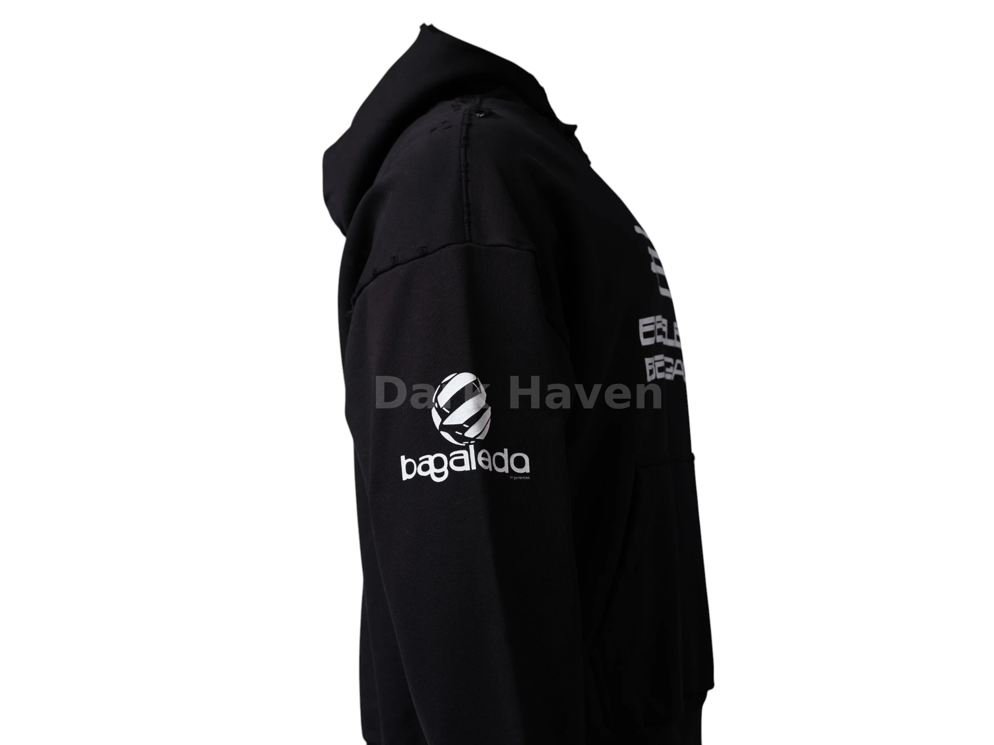 AI Generated Fit Hoodie Black