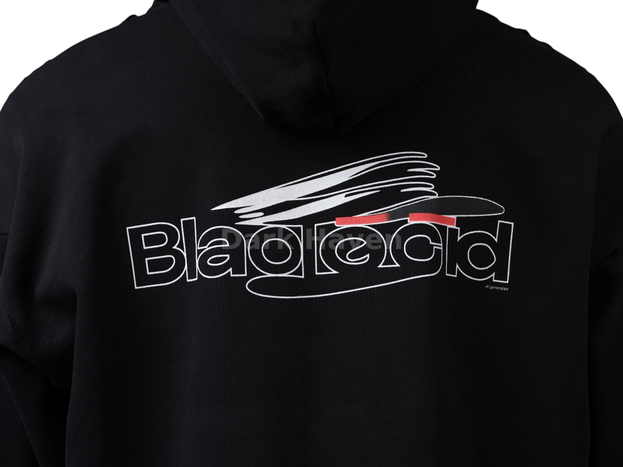 AI Generated Fit Hoodie Black