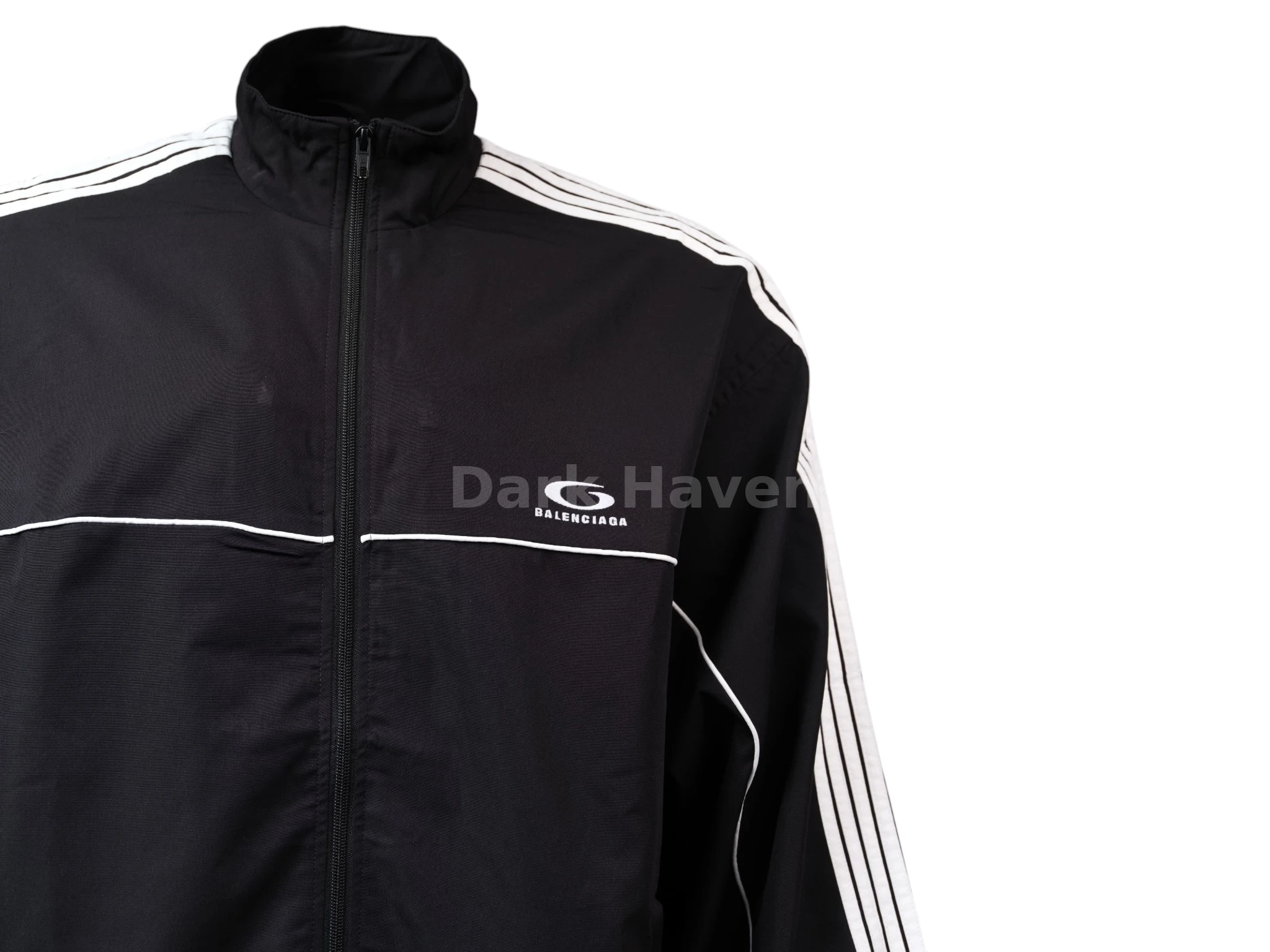 Oversized Striped Logo-Embroidered Recycled-Shell Track Jacket