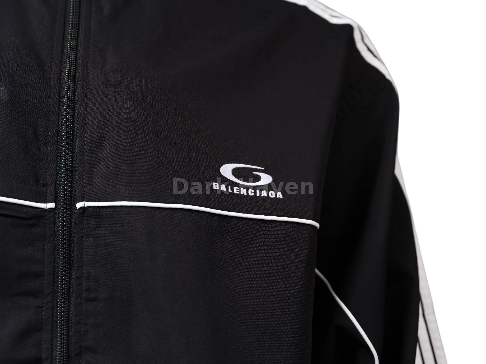 Oversized Striped Logo-Embroidered Recycled-Shell Track Jacket