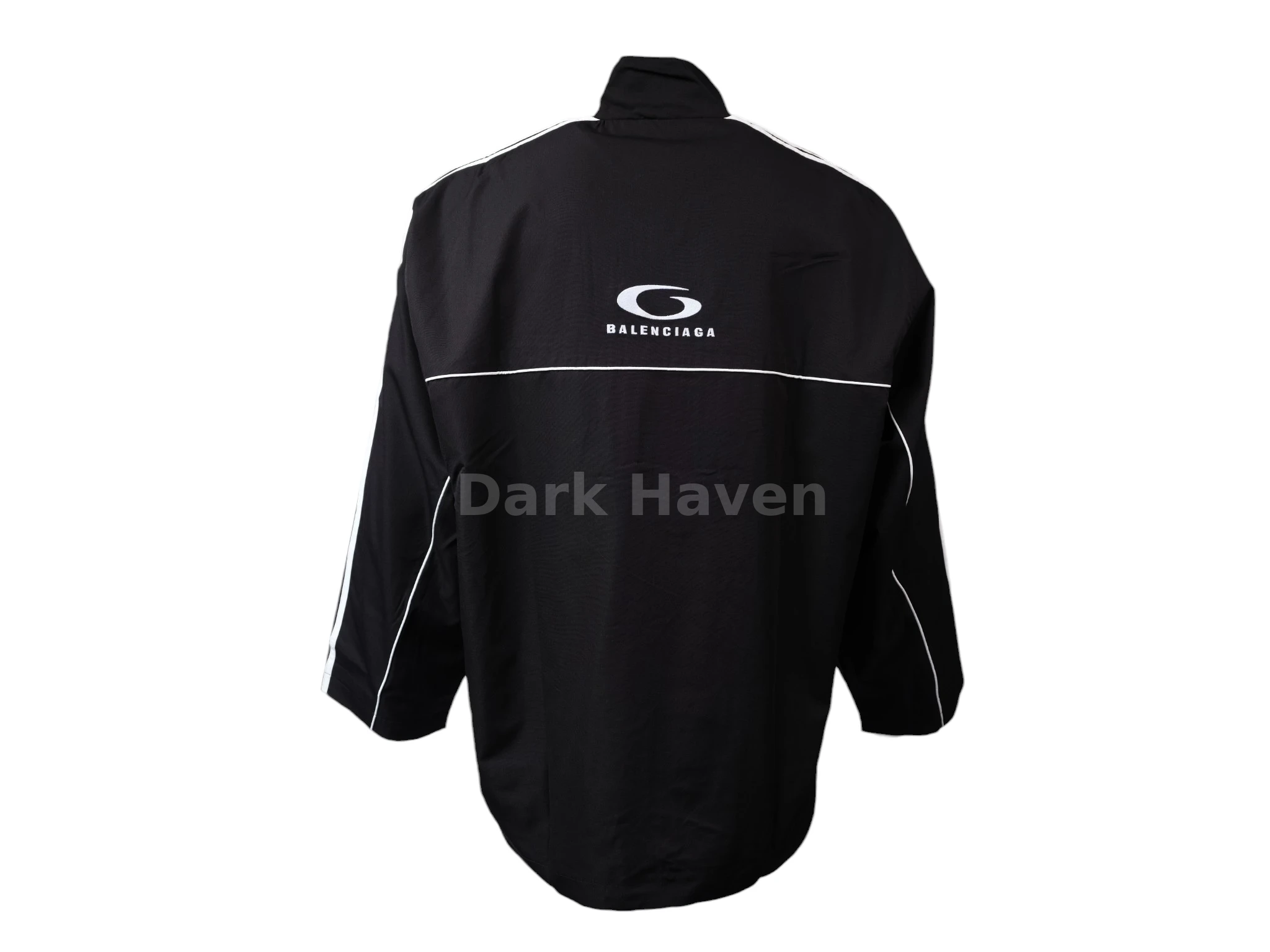 Oversized Striped Logo-Embroidered Recycled-Shell Track Jacket