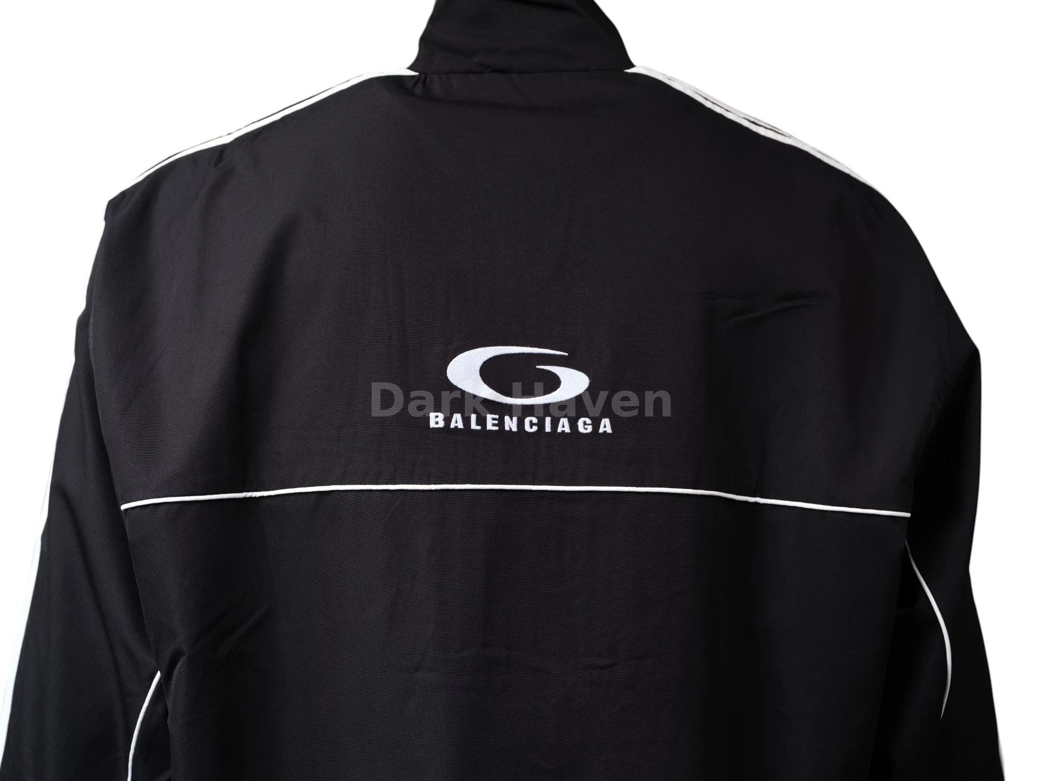 Oversized Striped Logo-Embroidered Recycled-Shell Track Jacket