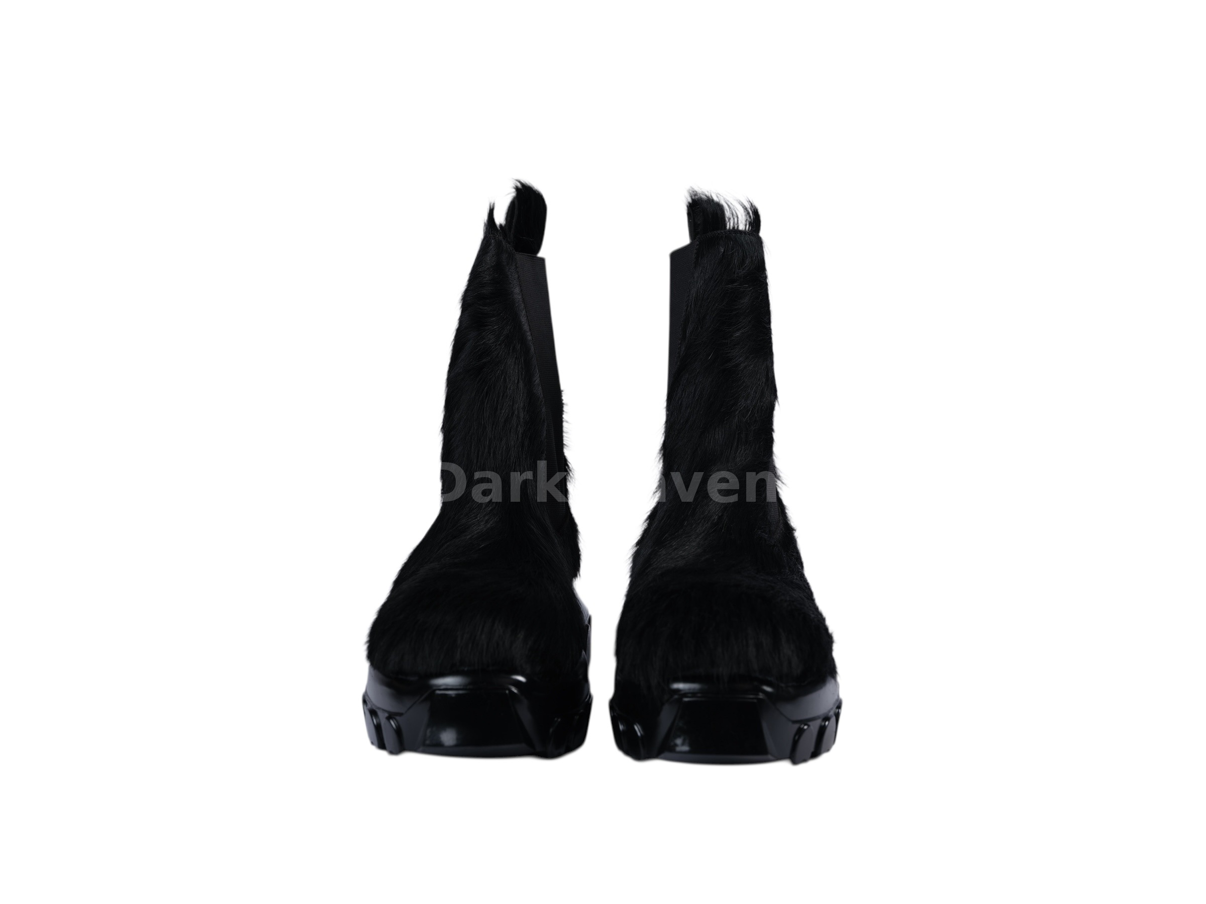 Beatle Bozo Tractor Pony Hair Boots Black