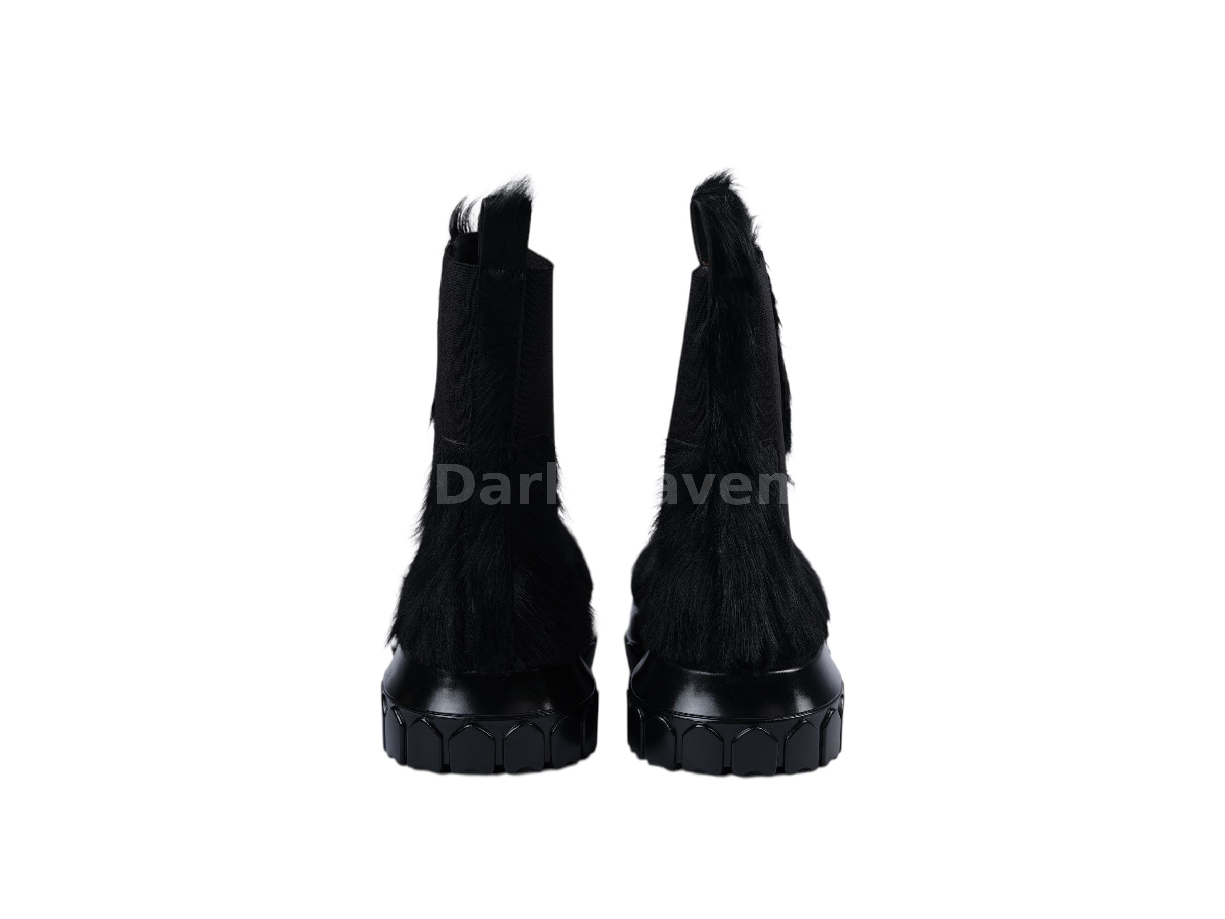 Beatle Bozo Tractor Pony Hair Boots Black