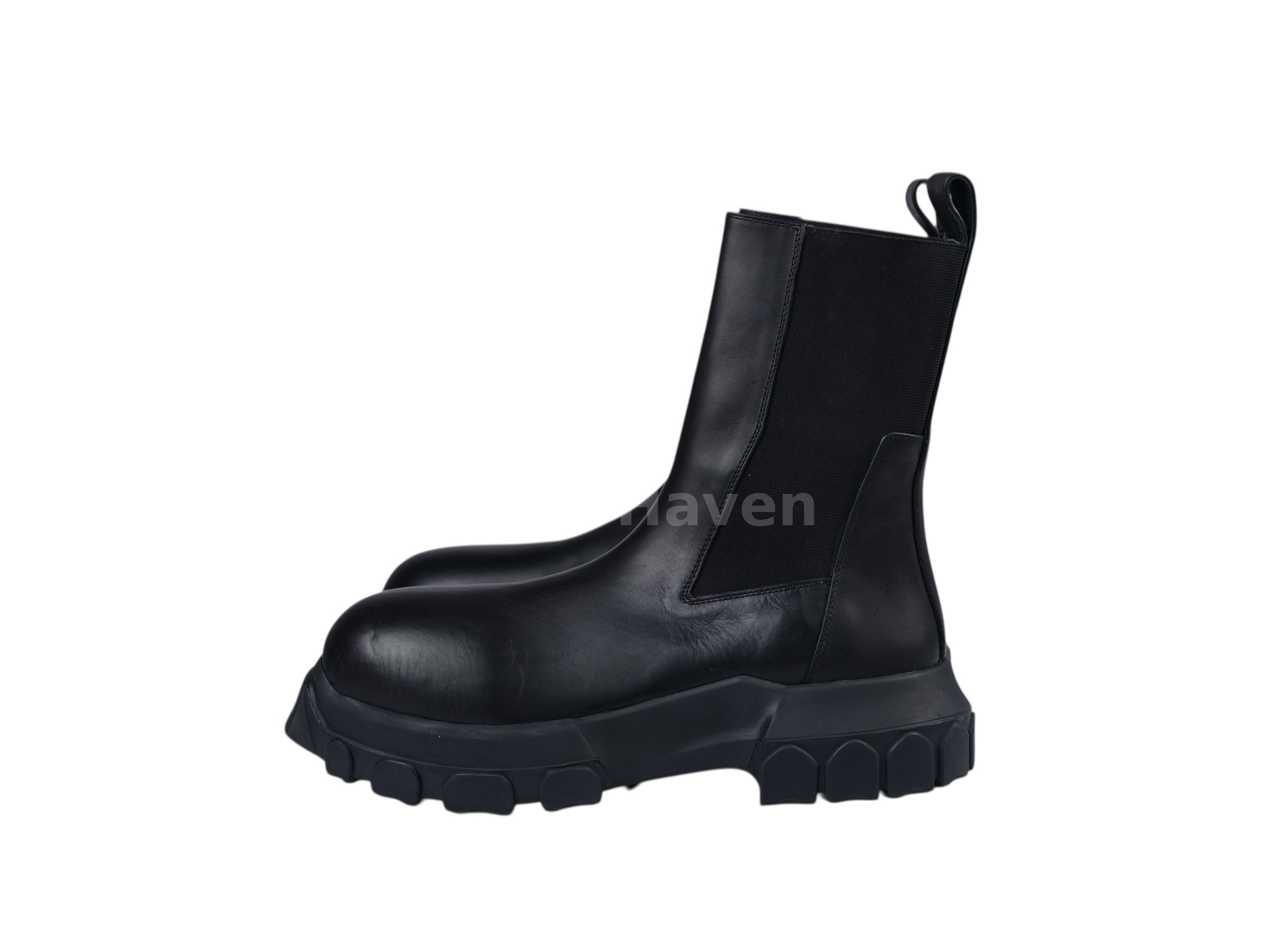 Beatle Bozo Tractor Boots Black Leather