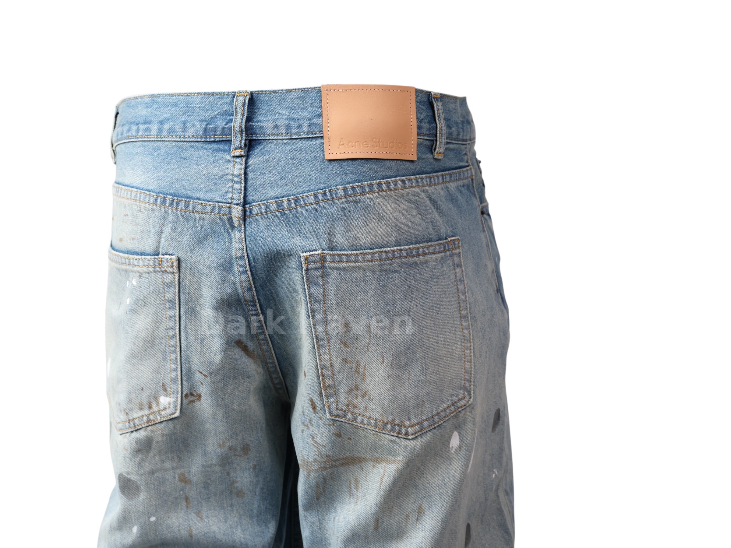 Distressed Wide-Leg Jeans Light Blue