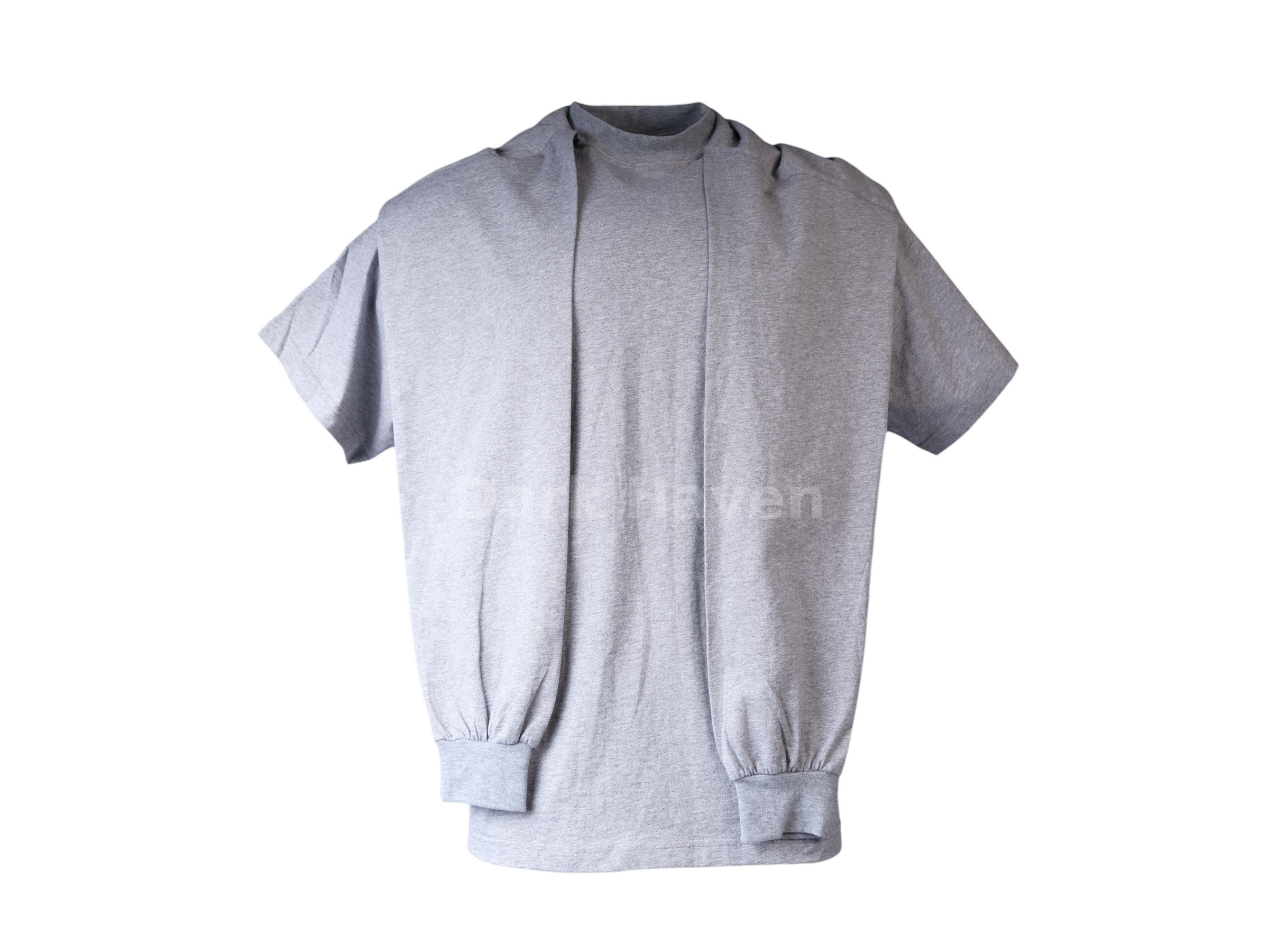 Incognito Hooded Scarf Detail T-Shirt Grey