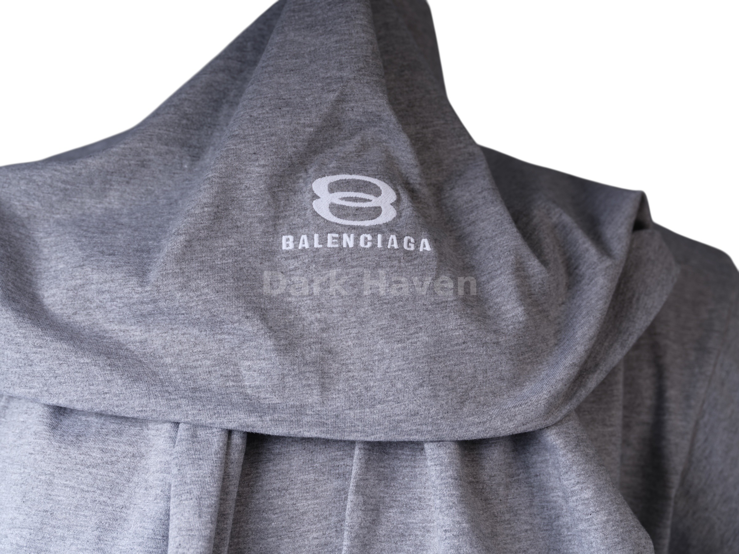 Incognito Hooded Scarf Detail T-Shirt Grey