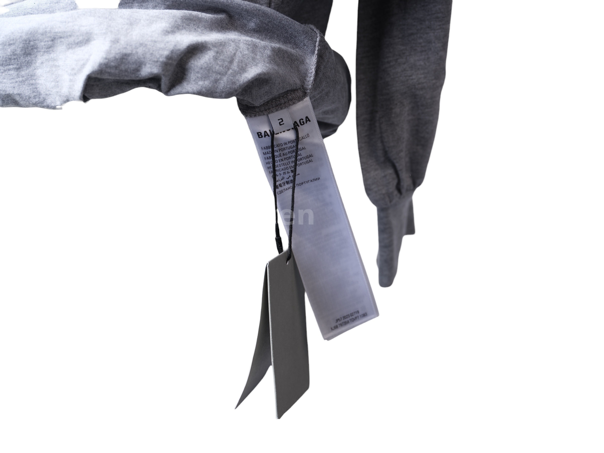 Incognito Hooded Scarf Detail T-Shirt Grey