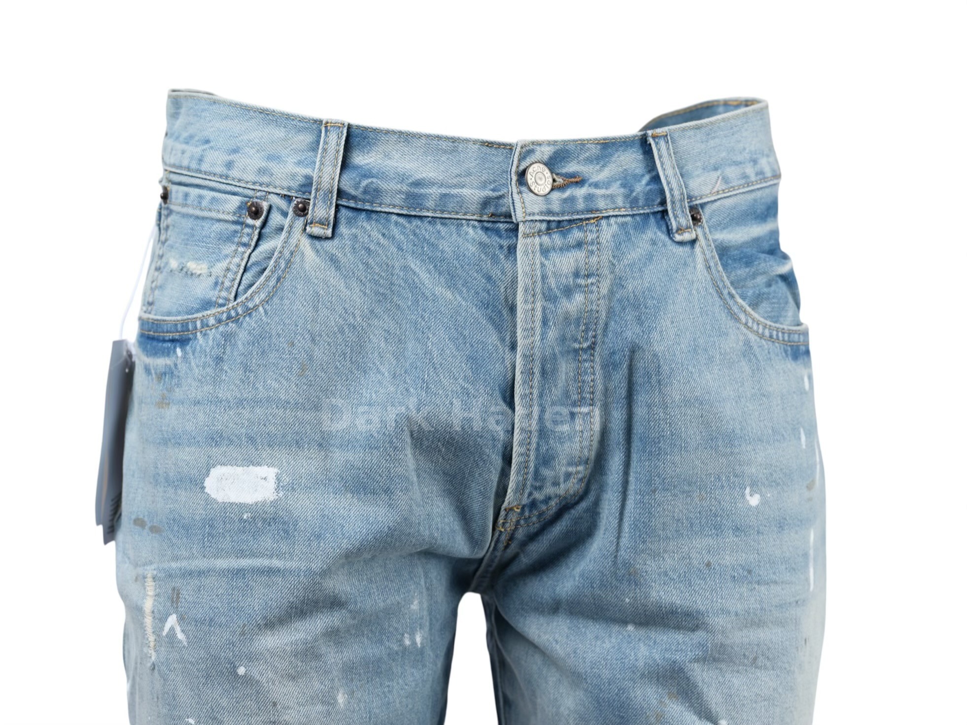 Acne Studios Distressed Denim Shorts Light Blue